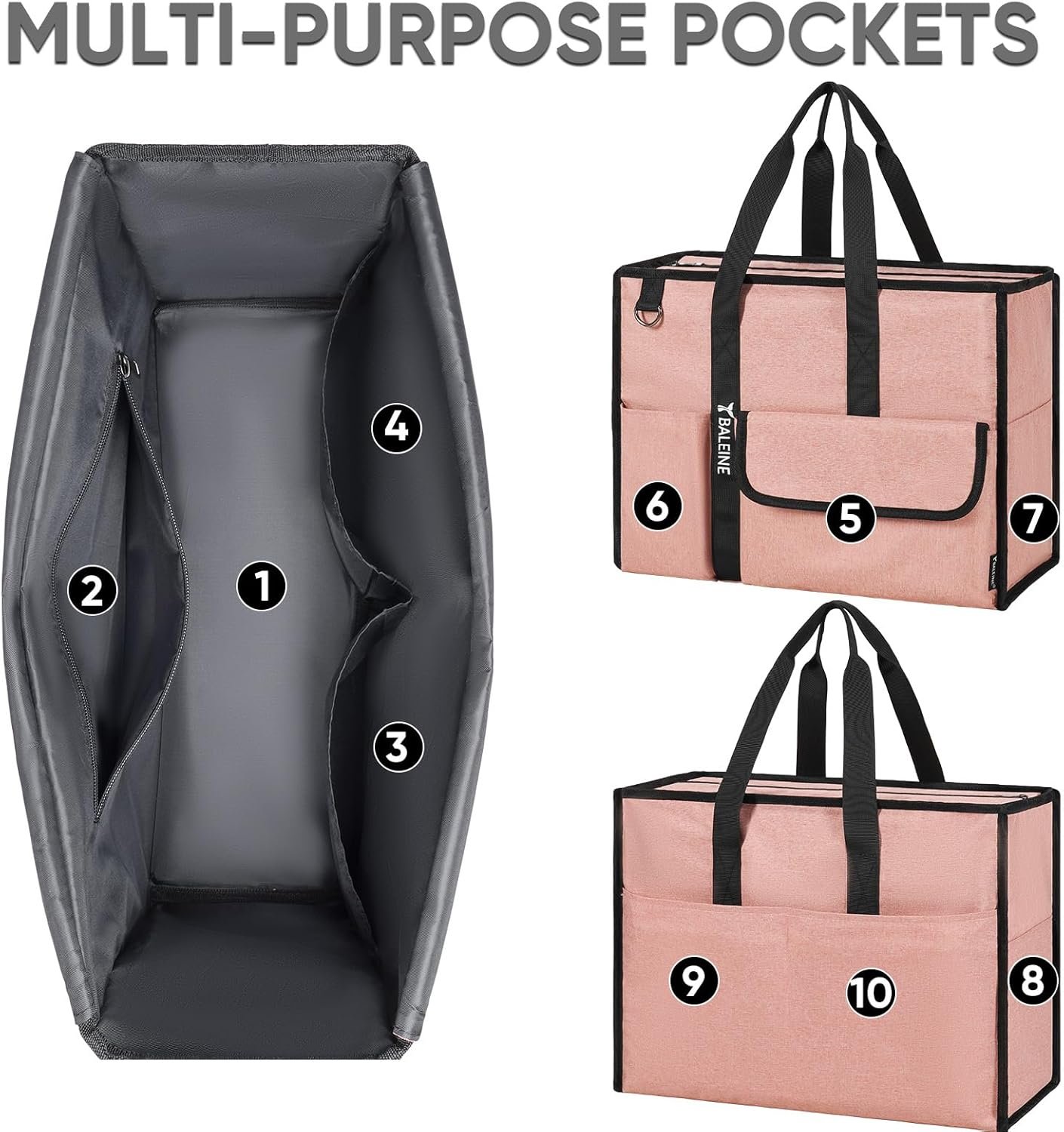 Private Label Large Utility Tote Bag with Custom Logo Reinforced Bottom Multi Pockets Foldable for Nurse Travel Work Manufacturer Private Label Large Utility Tote Bag with Custom Logo Reinforced Bottom Multi Pockets Foldable for Nurse Travel Work Manufacturer