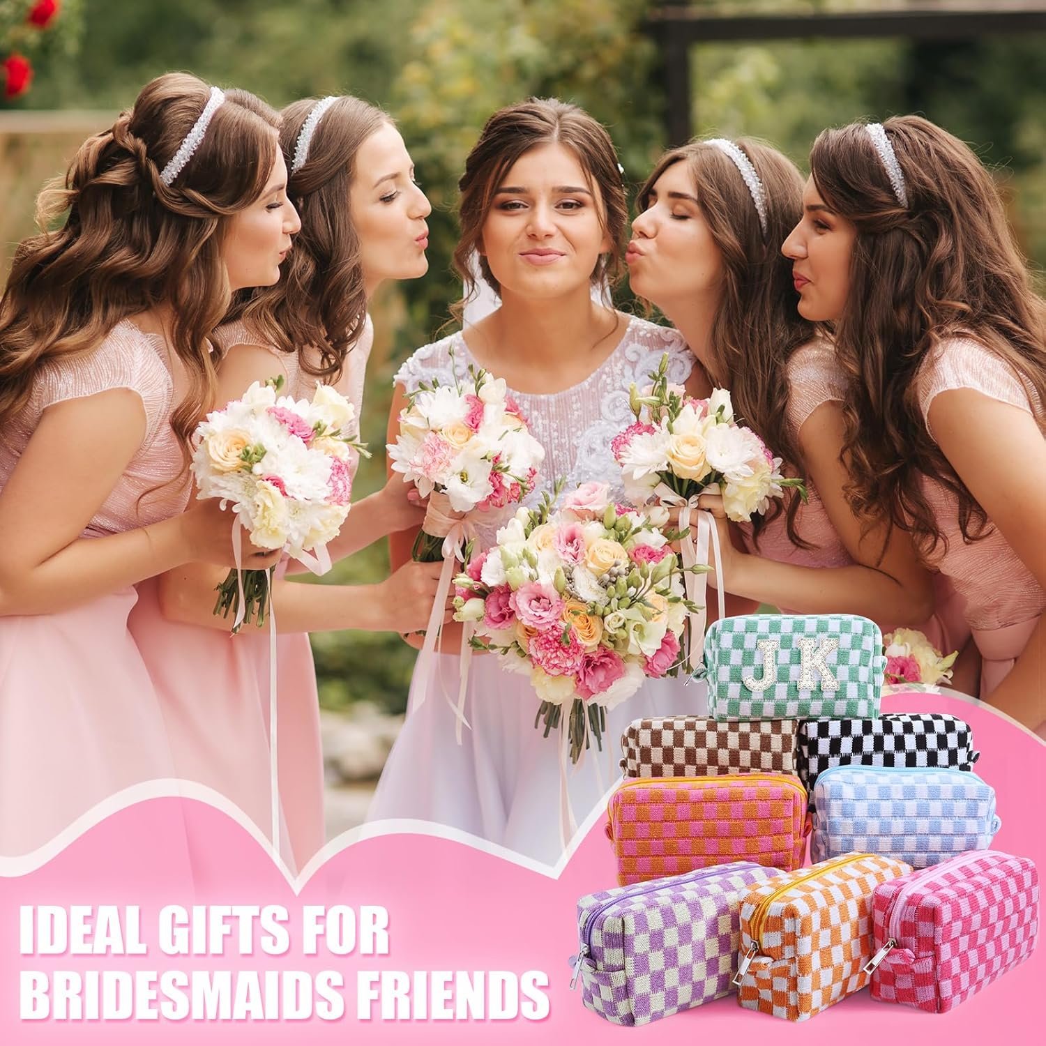 Private Label 8 Pcs Checkered Makeup Bag Bulk Cosmetic Organizer for Women & Teens Preppy Travel Toiletry Pouch with Custom Logo for Skincare & Brushes Bridesmaid Proposal Gifts from Factory Classic Color Private Label 8 Pcs Checkered Makeup Bag Bulk Cosmetic Organizer for Women & Teens Preppy Travel Toiletry Pouch with Custom Logo for Skincare & Brushes Bridesmaid Proposal Gifts from Factory Classic Color