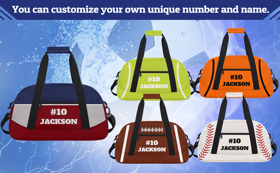 Private Label Personalized Soccer Gym Duffel Bags for Kids Boys with Custom Logo Custom Name Sport Training Travel Overnight Weekender Manufacturer Black Cyan