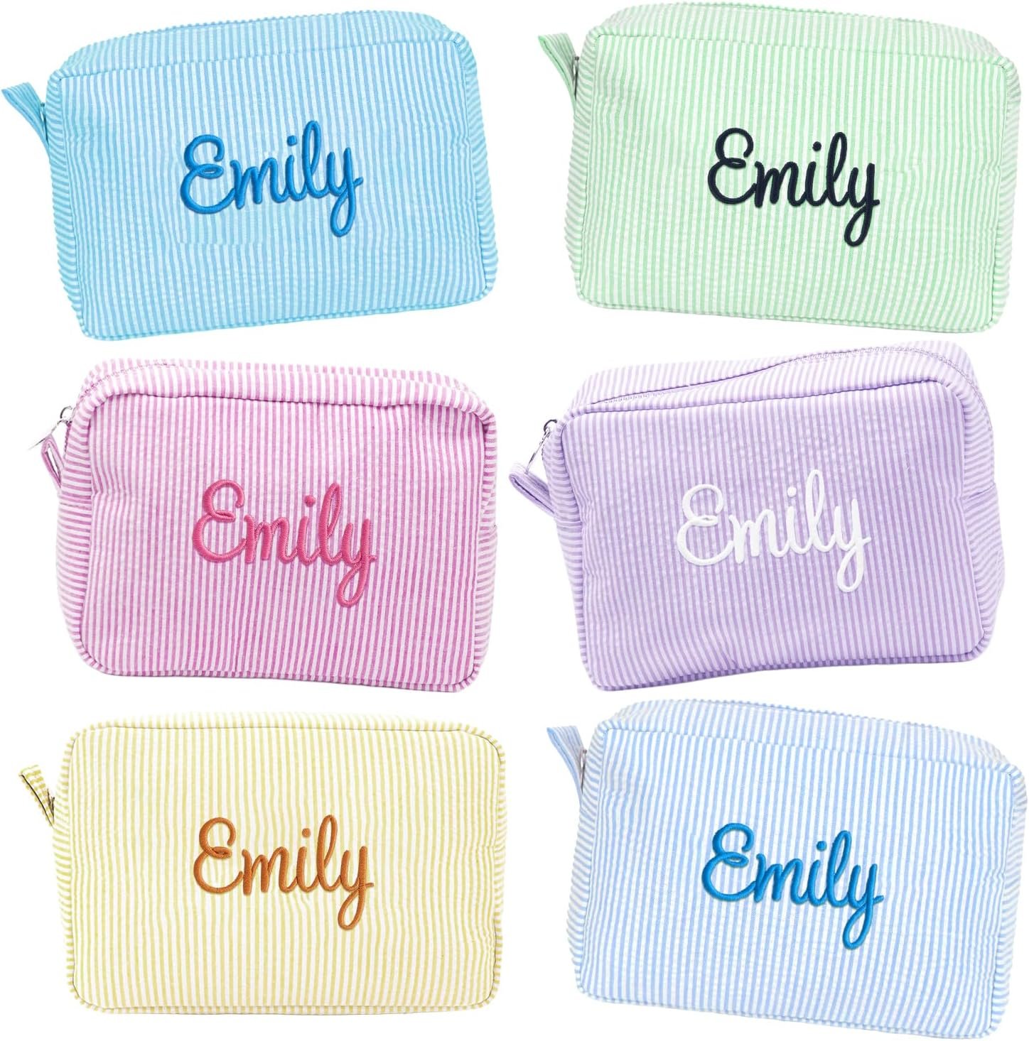 Custom Logo Large Personalized Makeup Bag for Women Private Label Embroidered Cosmetic Toiletry Travel Organizer with Name Factory Bridesmaid Gift