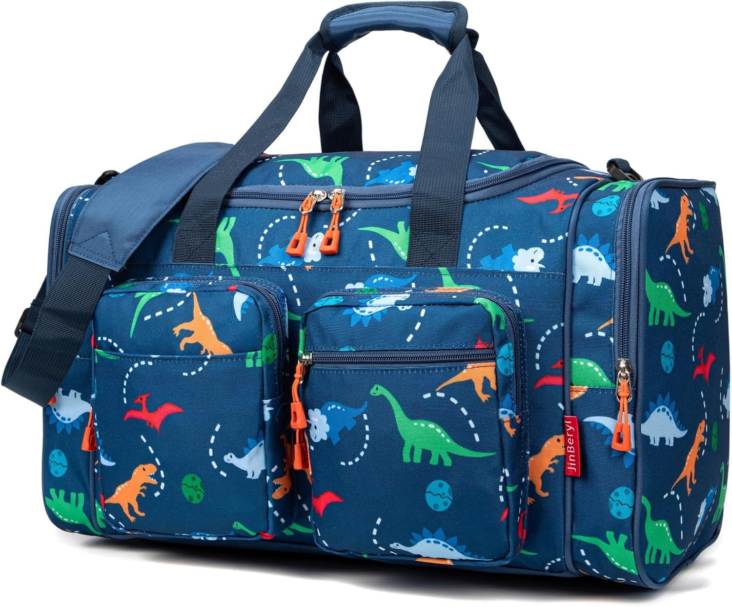 Factory Kids Duffle Bag for Boys and Girls 19 Inch Navy Blue with Custom Logo for Travel Weekend or Overnight Private Label