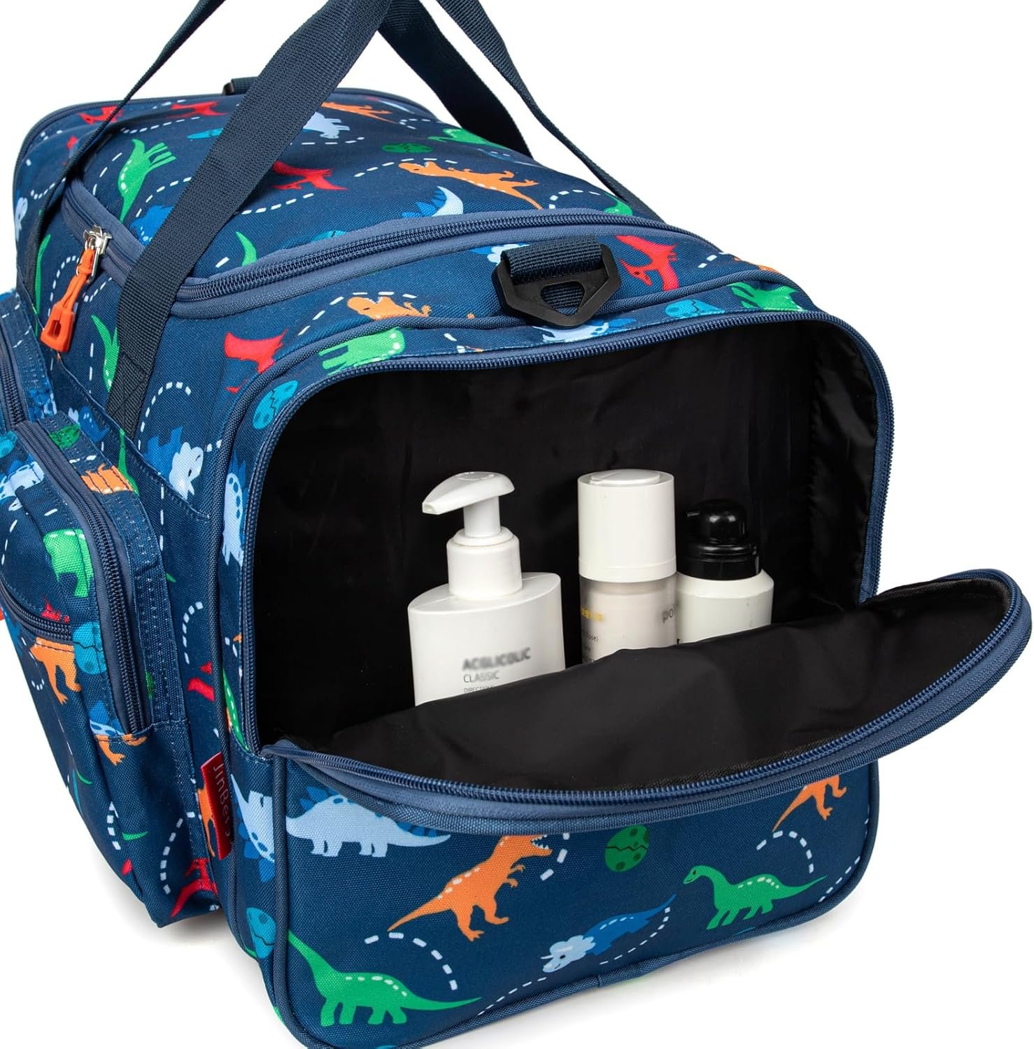 Factory Kids Duffle Bag for Boys and Girls 19 Inch Navy Blue with Custom Logo for Travel Weekend or Overnight Private Label