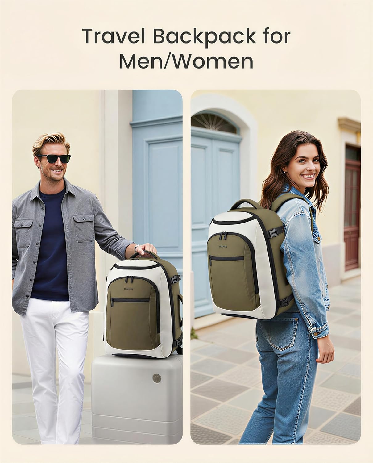 Factory 40L Travel Backpack for Women & Men Airline Approved Carry On with Custom Logo 3 Packing Cubes TSA Waterproof Personal Item Weekender Bag Fits 18