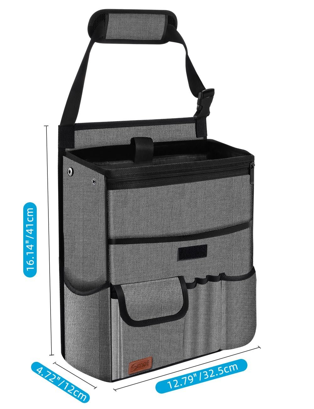 Private Label Hanging Car Seat Organizer for Front Passenger and Back Seats Manufacturer with Multiple Pockets Separate Laptop Pocket Cup Holder Travel Accessories Custom Logo