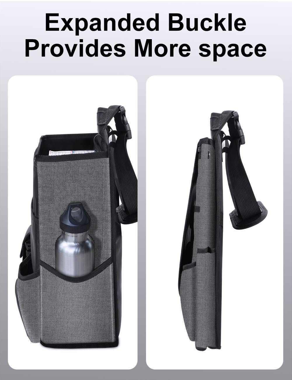 Private Label Hanging Car Seat Organizer for Front Passenger and Back Seats Manufacturer with Multiple Pockets Separate Laptop Pocket Cup Holder Travel Accessories Custom Logo
