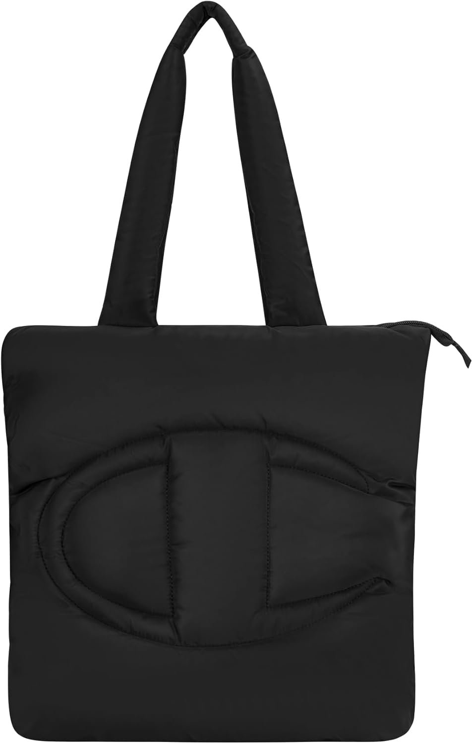 Private Label Quilted Memory Cloth Tote Bag with Custom Logo Zip Closure for Work Travel Daily Use by Manufacturer