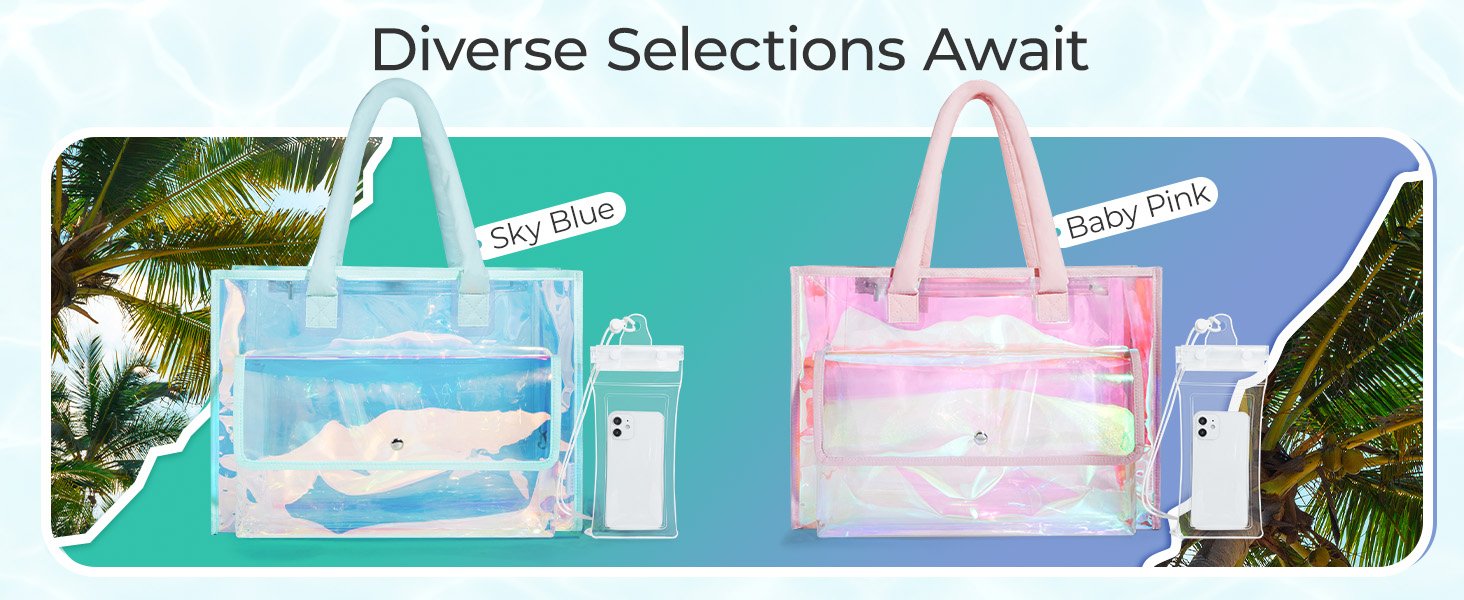 Private Label Waterproof Beach Bag for Women with Phone Pouch, Custom Logo Large Tote Bag for Pool Travel and Vacation Manufacturer