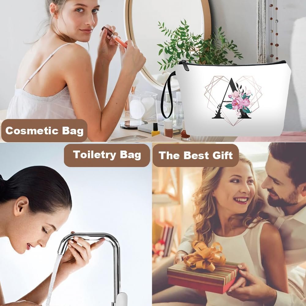 Custom Logo Personalized Initial A Floral Travel Makeup Cosmetic Bag Set with Mirror Private Label Organizer Kit for Women Girls Bridesmaids Daily Use Manufacturer Gifts Custom Logo Personalized Initial A Floral Travel Makeup Cosmetic Bag Set with Mirror Private Label Organizer Kit for Women Girls Bridesmaids Daily Use Manufacturer Gifts