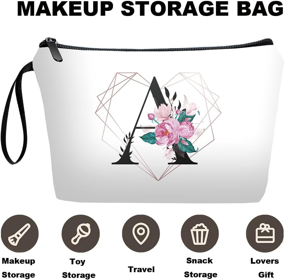 Custom Logo Personalized Initial A Floral Travel Makeup Cosmetic Bag Set with Mirror Private Label Organizer Kit for Women Girls Bridesmaids Daily Use Manufacturer Gifts Custom Logo Personalized Initial A Floral Travel Makeup Cosmetic Bag Set with Mirror Private Label Organizer Kit for Women Girls Bridesmaids Daily Use Manufacturer Gifts