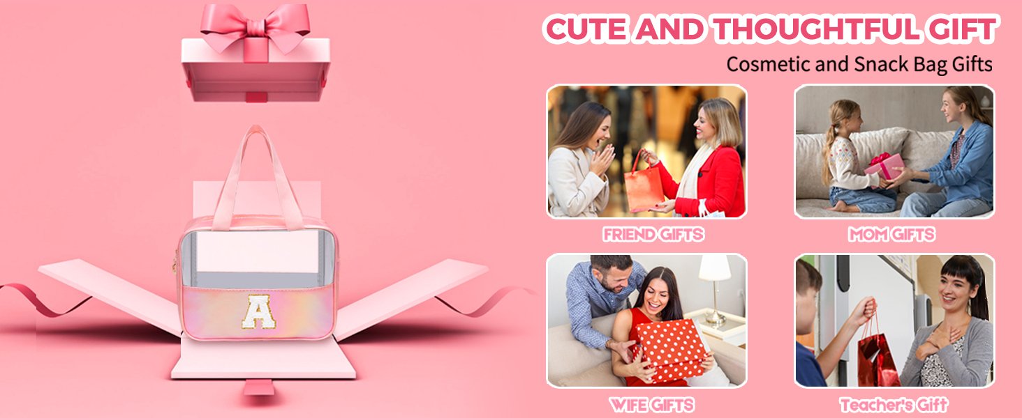 Custom Logo Personalized Pink Clear Large Makeup Bag Private Label Cosmetic Organizer Manufacturer Travel Toiletry Bag for Women Girls Gifts