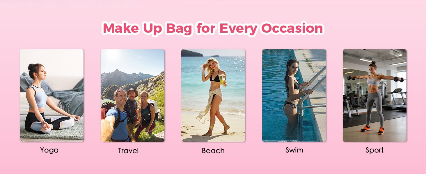 Custom Logo Personalized Pink Clear Large Makeup Bag Private Label Cosmetic Organizer Manufacturer Travel Toiletry Bag for Women Girls Gifts