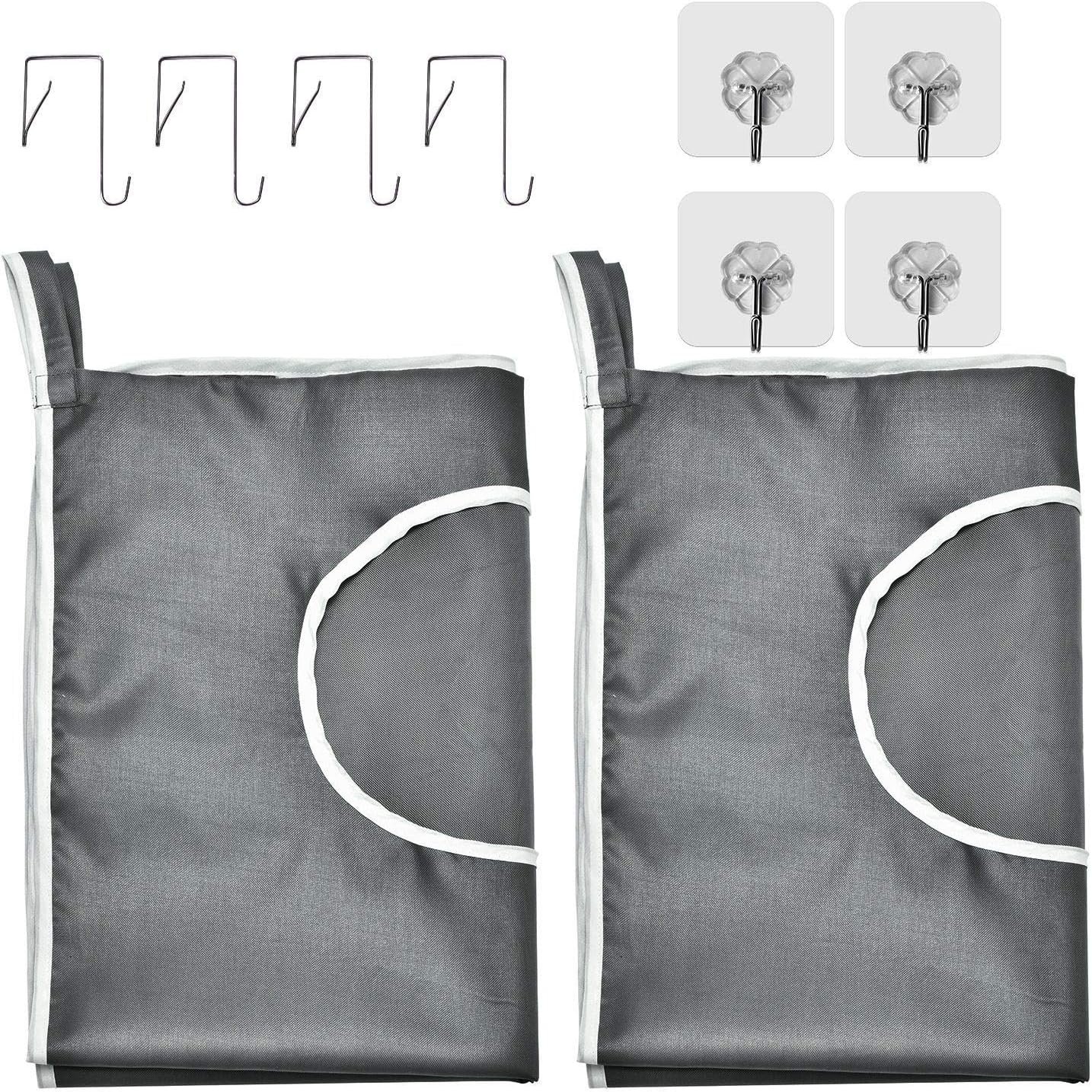 Private Label Durable Behind Door Hanging Laundry Hamper Bag Space Saving with Custom Logo Stainless Steel Hooks and Zip for Bathroom Kids Room Travel College Dorm Extra Large 2 Pack Dark Grey Manufacturer