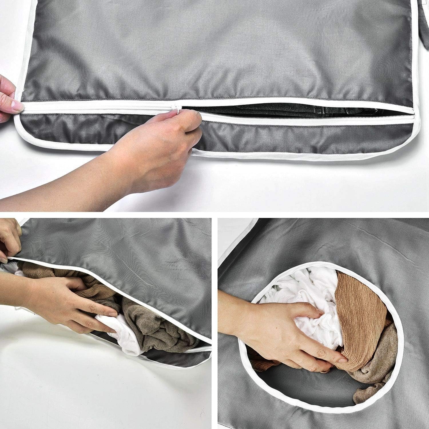 Private Label Durable Behind Door Hanging Laundry Hamper Bag Space Saving with Custom Logo Stainless Steel Hooks and Zip for Bathroom Kids Room Travel College Dorm Extra Large 2 Pack Dark Grey Manufacturer