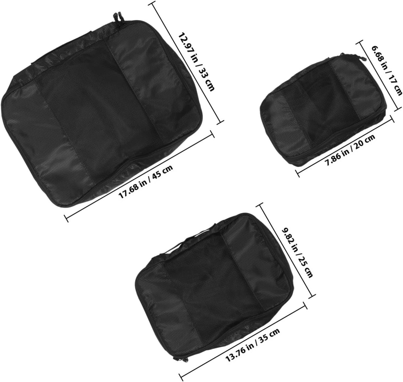 Private Label 3pcs Large Capacity Travel Packing Organizers Set Custom Logo Portable Storage Bags Black Clothes Pouches Manufacturer for Luggage Outdoor Use Private Label 3pcs Large Capacity Travel Packing Organizers Set Custom Logo Portable Storage Bags Black Clothes Pouches Manufacturer for Luggage Outdoor Use