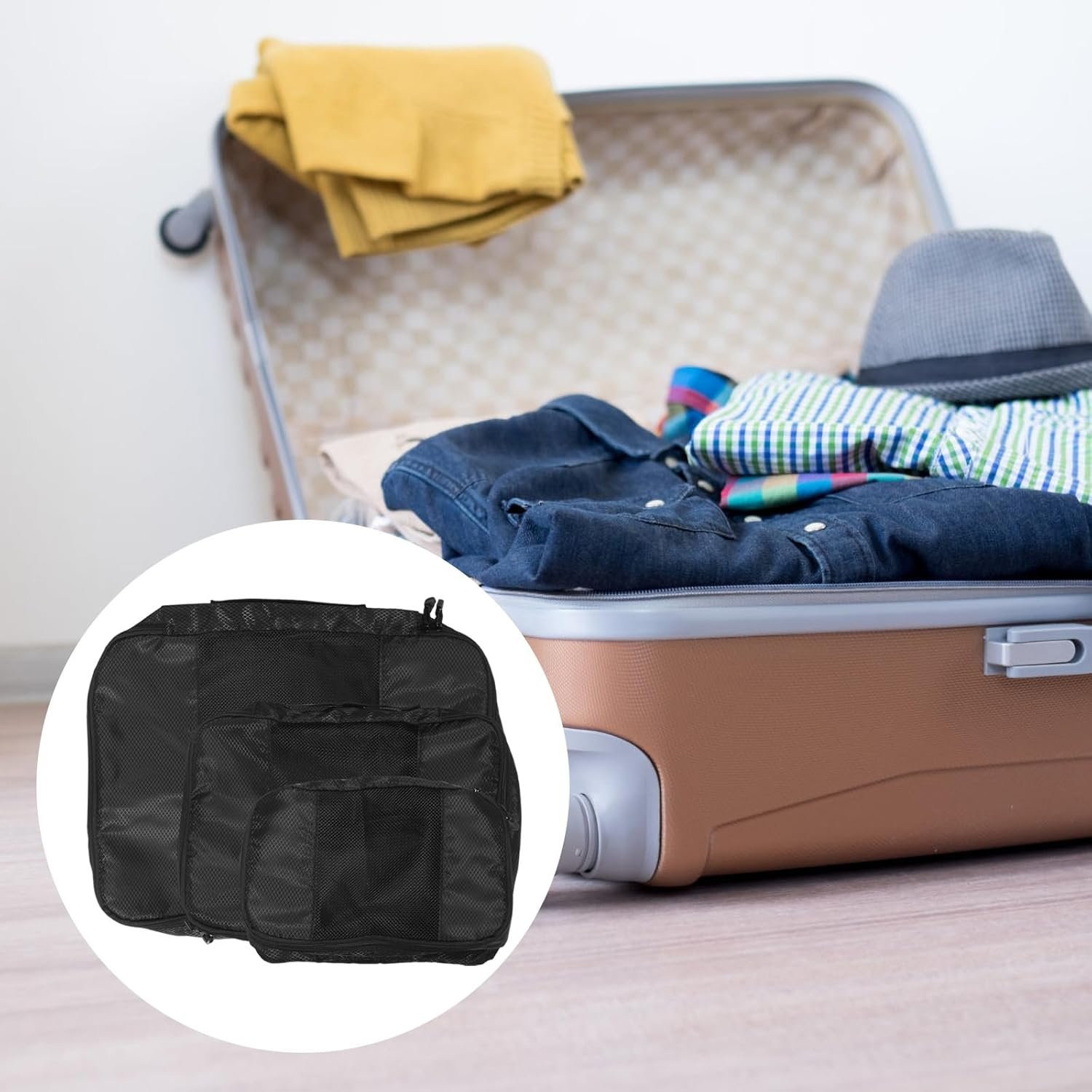 Private Label 3pcs Large Capacity Travel Packing Organizers Set Custom Logo Portable Storage Bags Black Clothes Pouches Manufacturer for Luggage Outdoor Use Private Label 3pcs Large Capacity Travel Packing Organizers Set Custom Logo Portable Storage Bags Black Clothes Pouches Manufacturer for Luggage Outdoor Use