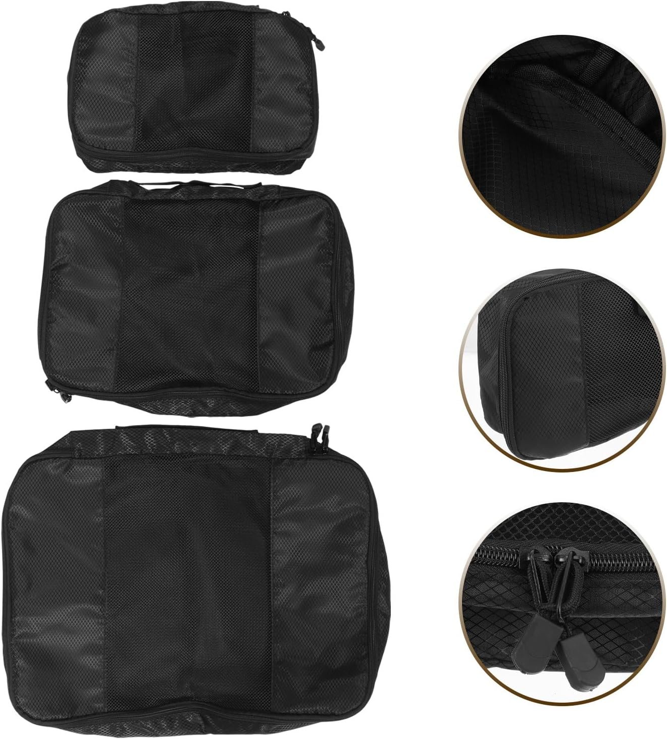 Private Label 3pcs Large Capacity Travel Packing Organizers Set Custom Logo Portable Storage Bags Black Clothes Pouches Manufacturer for Luggage Outdoor Use Private Label 3pcs Large Capacity Travel Packing Organizers Set Custom Logo Portable Storage Bags Black Clothes Pouches Manufacturer for Luggage Outdoor Use