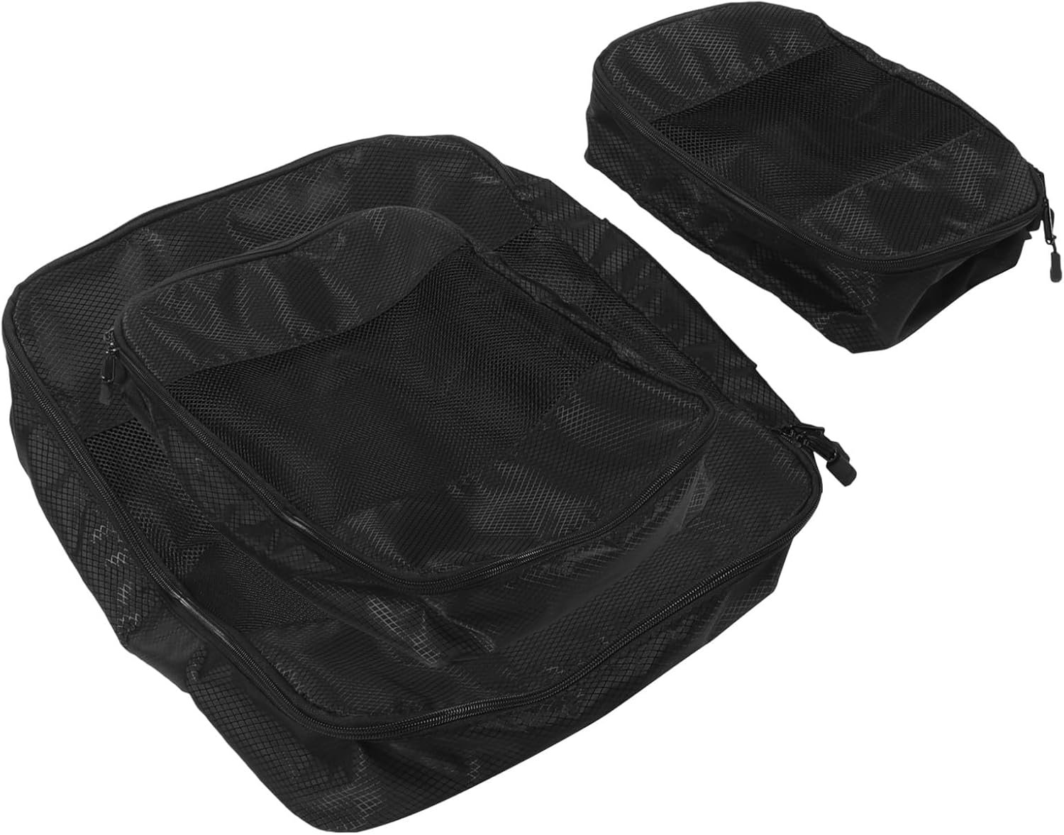 Private Label 3pcs Large Capacity Travel Packing Organizers Set Custom Logo Portable Storage Bags Black Clothes Pouches Manufacturer for Luggage Outdoor Use