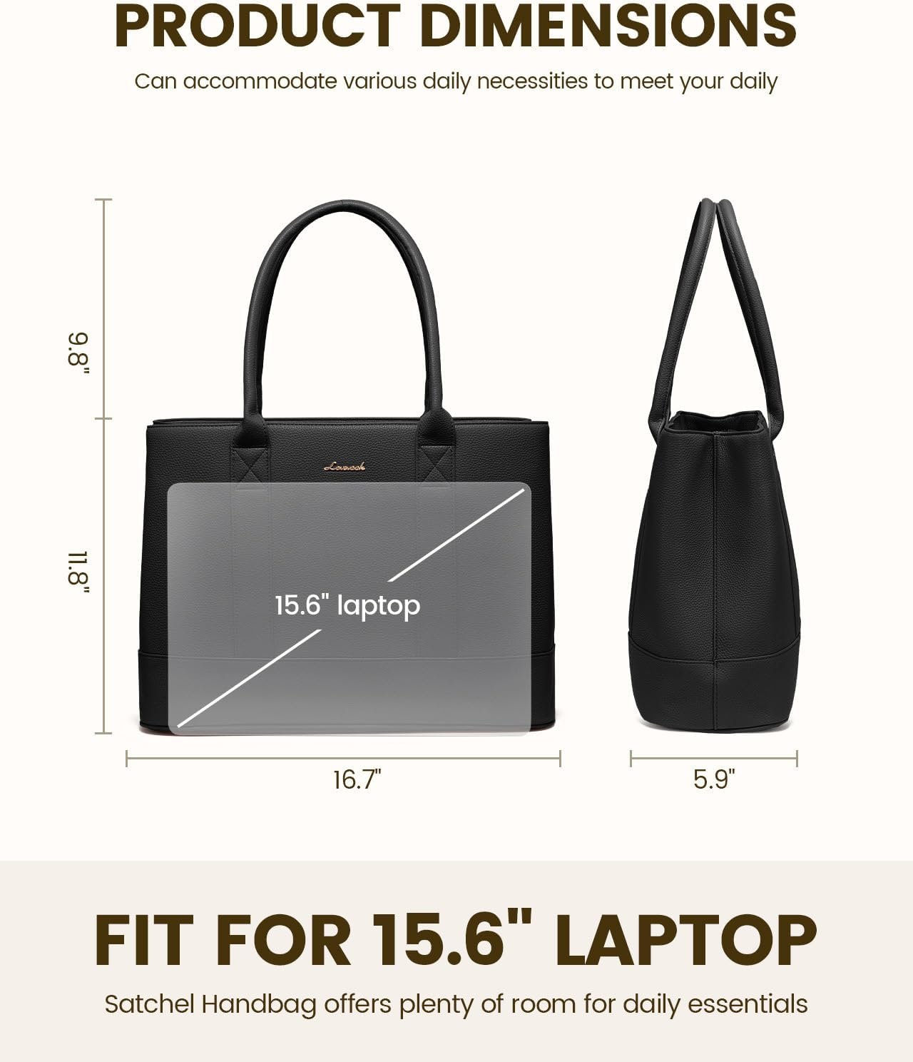 Private Label 15.6 Inch Laptop Bag for Women Waterproof Leather Work Tote with Custom Logo Large Capacity Business Shoulder Bag Office Briefcase Manufacturer