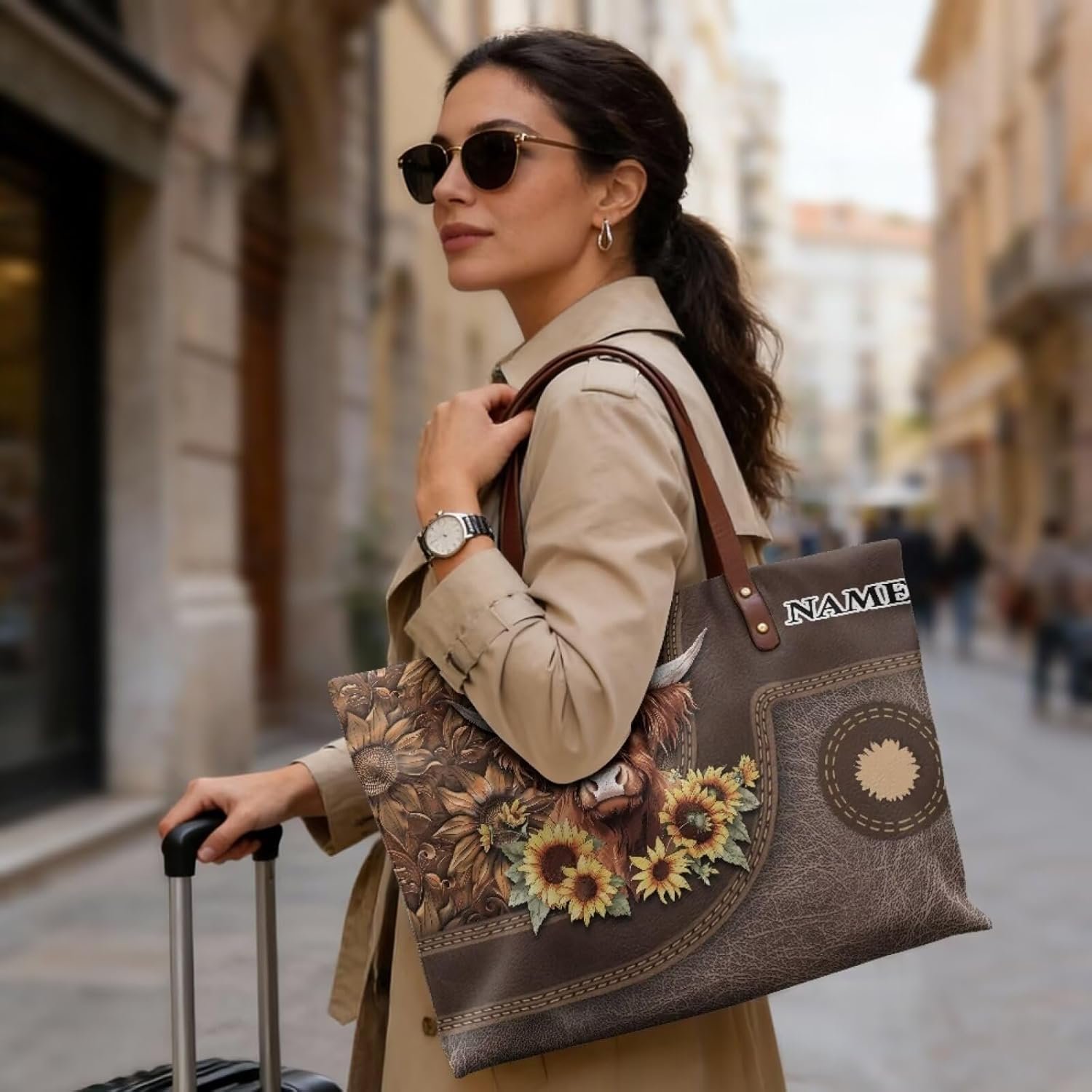 Custom Logo Personalized Top Handle Tote Bag for Women Private Label with Zipper Manufacturer for Excursions Shopping