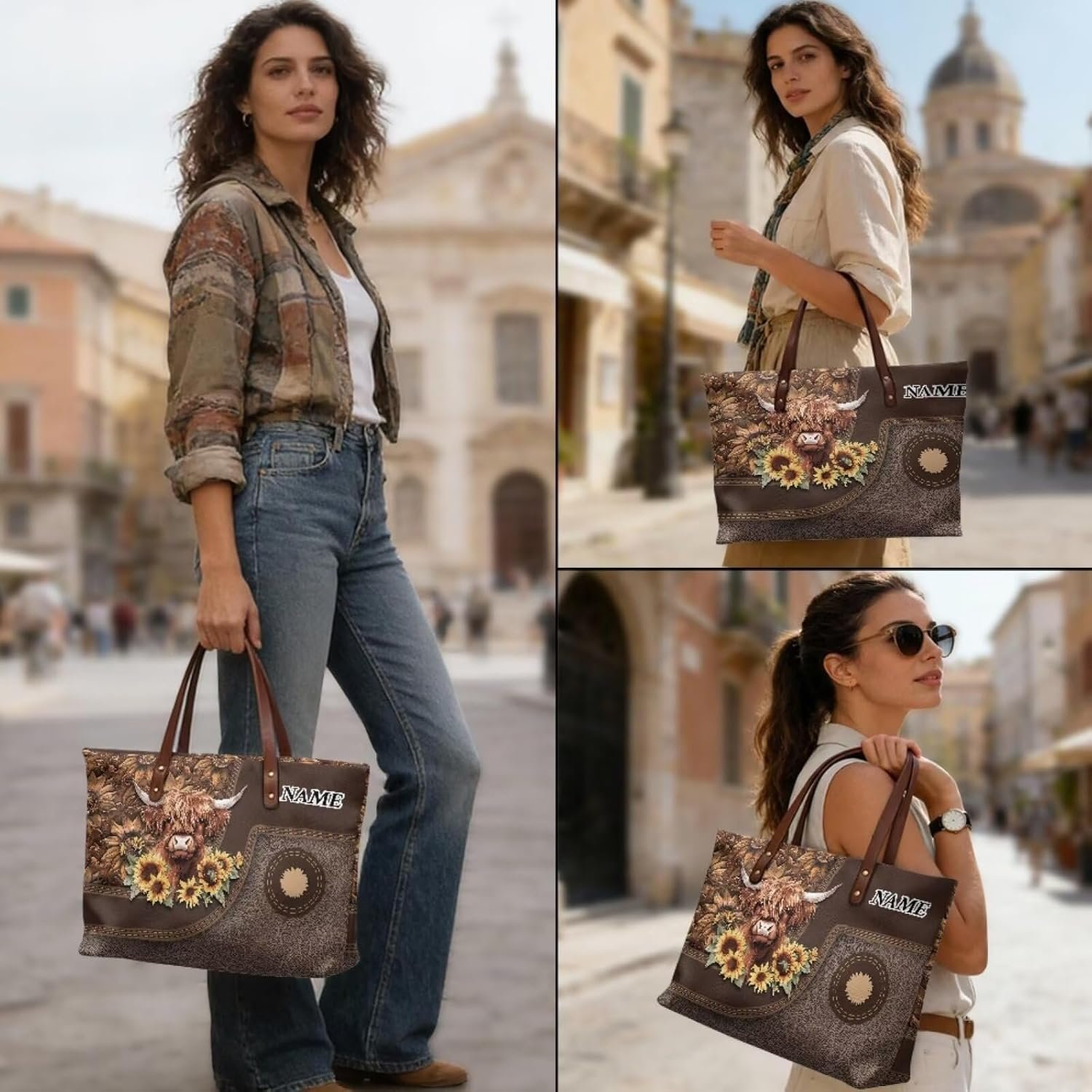 Custom Logo Personalized Top Handle Tote Bag for Women Private Label with Zipper Manufacturer for Excursions Shopping