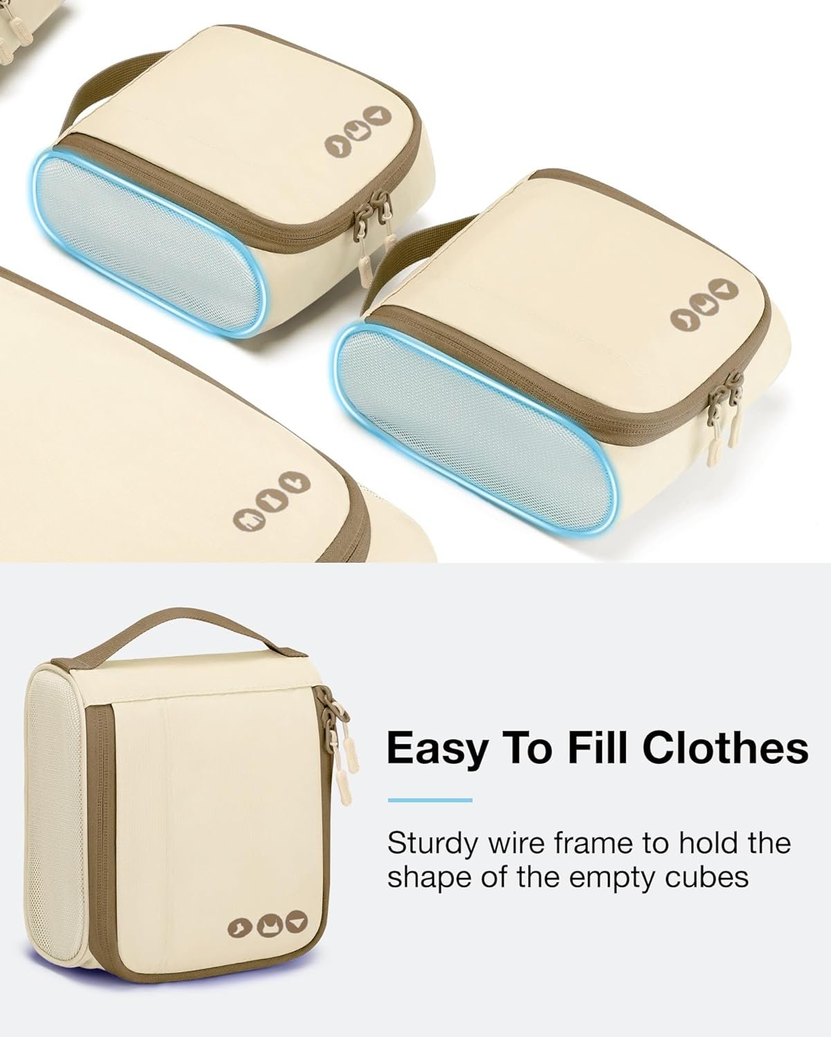 Custom Logo 6 Set Keep Shape Packing Cubes Private Label Lightweight Suitcase Organizer Bags Manufacturer