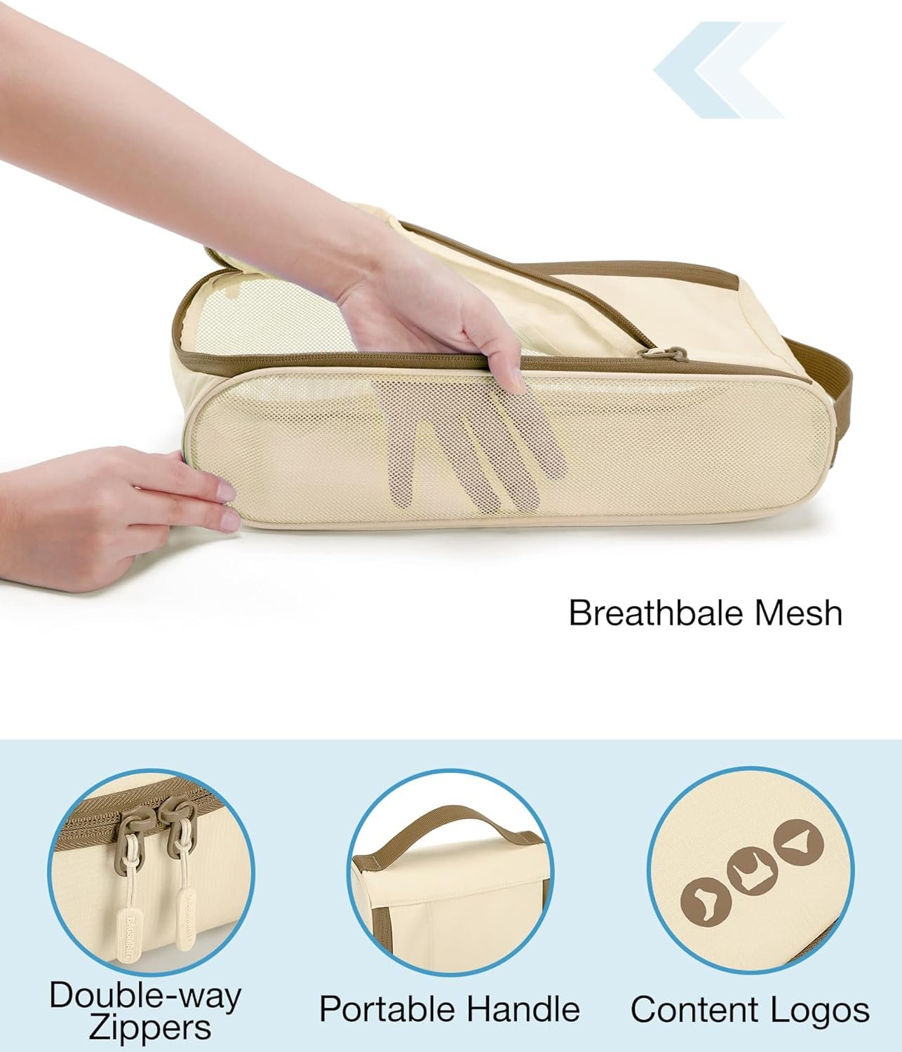 Custom Logo 6 Set Keep Shape Packing Cubes Private Label Lightweight Suitcase Organizer Bags Manufacturer