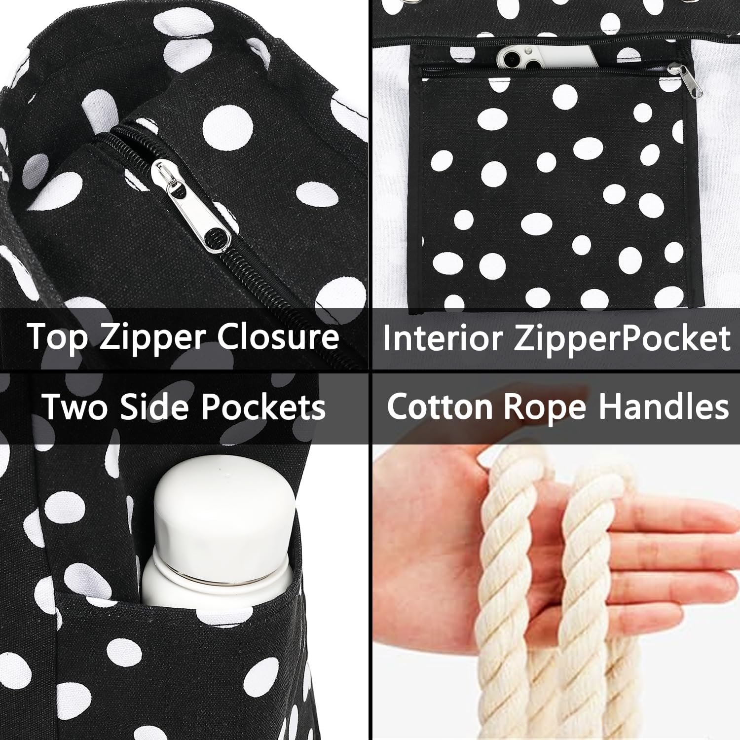 Custom Logo Large Canvas Beach Bag for Women Private Label Waterproof Sandproof with Zipper and Wet Bag Cruise Essentials Manufacturer