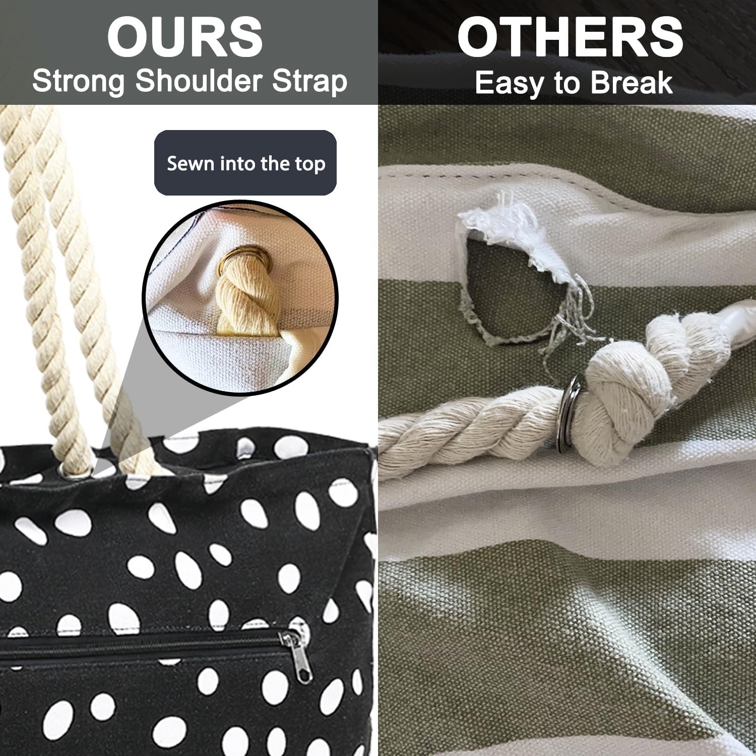 Custom Logo Large Canvas Beach Bag for Women Private Label Waterproof Sandproof with Zipper and Wet Bag Cruise Essentials Manufacturer