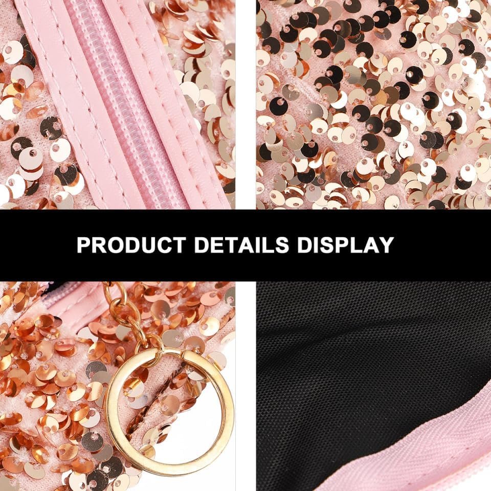 Private Label Portable Sequin Pink Large Capacity Cosmetic Bag Custom Logo Travel Toiletry Makeup Organizer Storage Pouch for Women Manufacturer