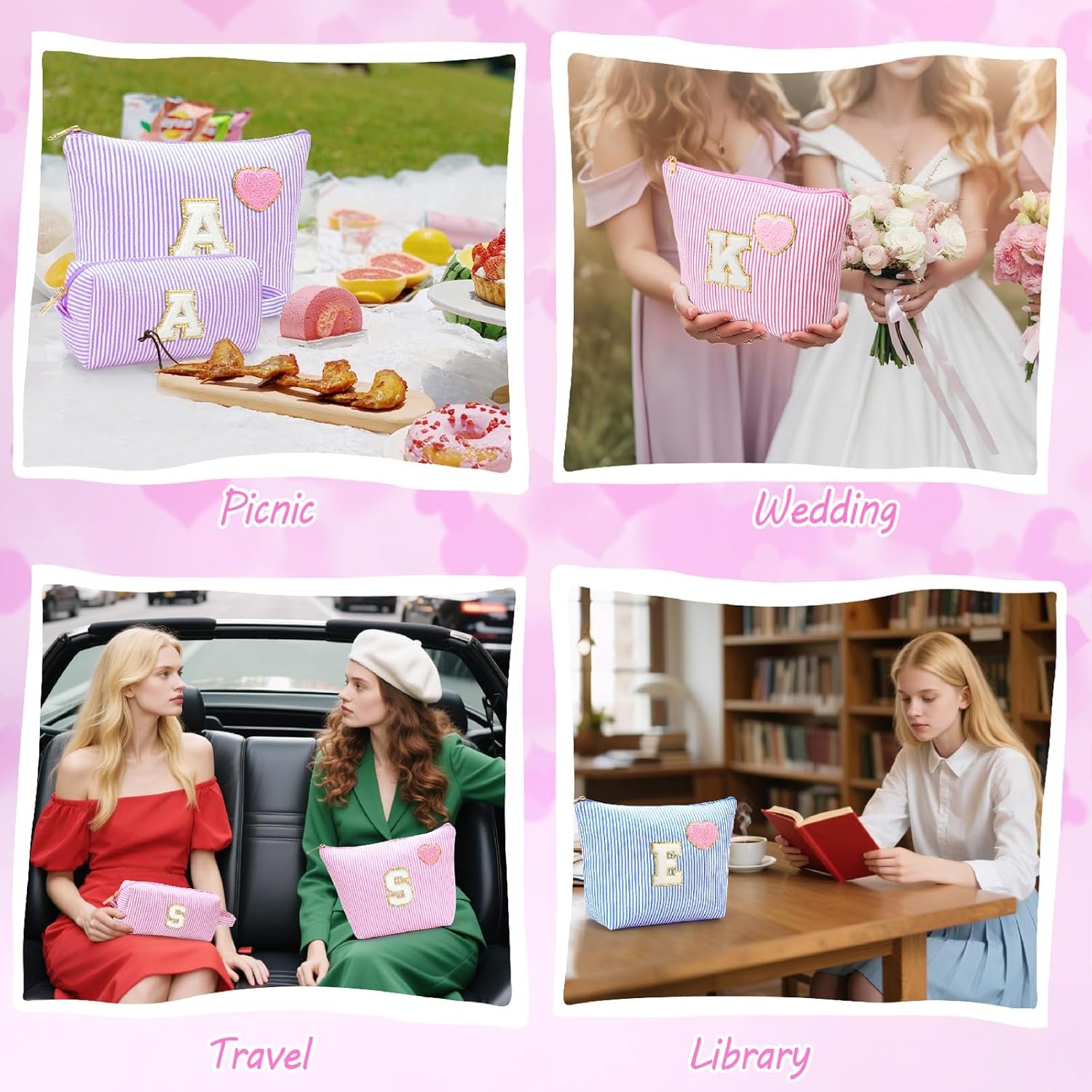 Private Label Personalized Preppy Initial Makeup Cosmetic Bags Manufacturer Trendy Toiletry Travel Pouches for Teen Girls Kids Women Letter Pouch Purse Holiday Birthday Gifts Custom Logo 2pack (A, Purple) Private Label Personalized Preppy Initial Makeup Cosmetic Bags Manufacturer Trendy Toiletry Travel Pouches for Teen Girls Kids Women Letter Pouch Purse Holiday Birthday Gifts Custom Logo 2pack (A, Purple)