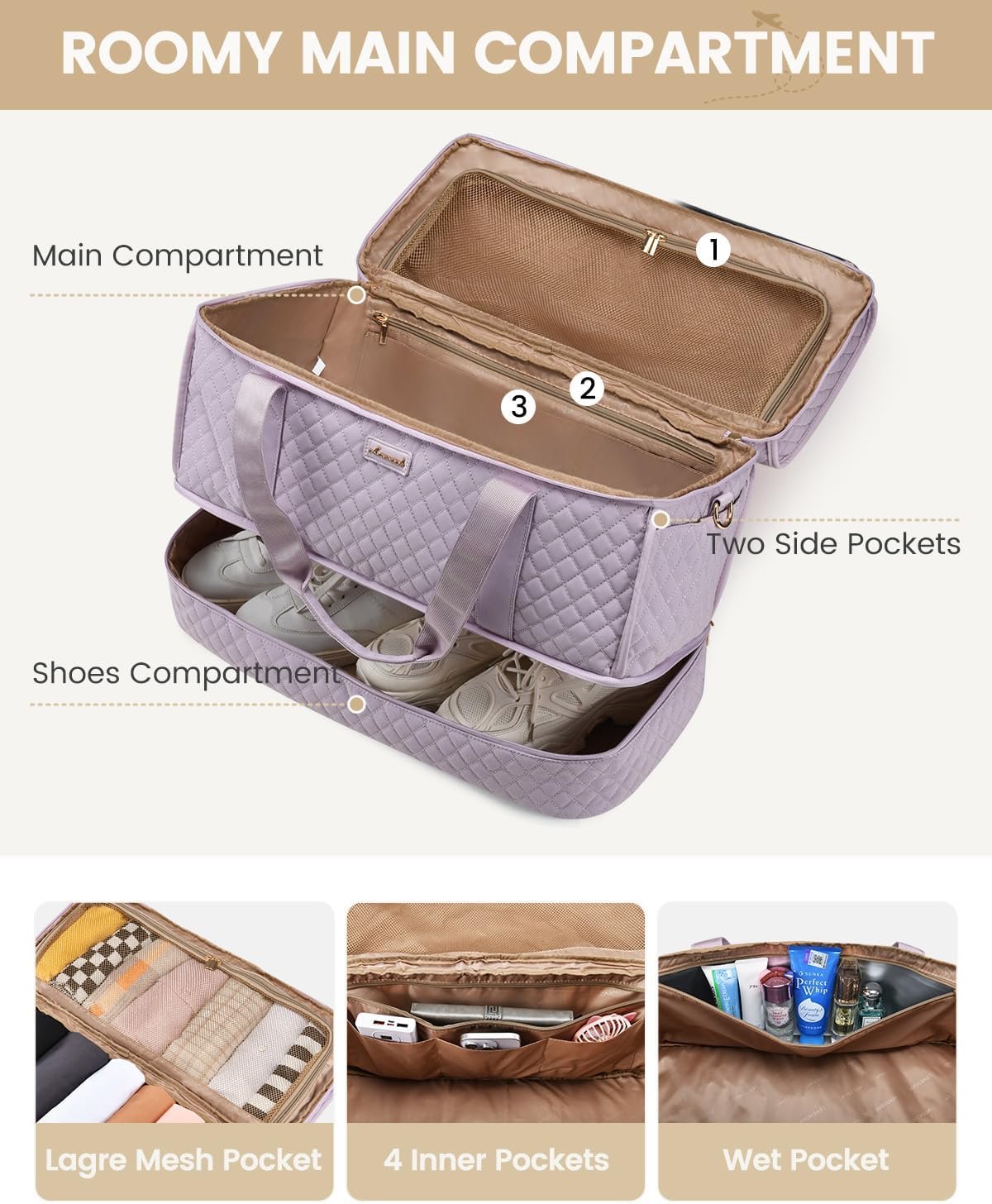 Private Label Large Travel Duffle Weekender Bag for Women with Shoe Compartment Custom Logo Overnight Hospital Labor Delivery Bag Carry On Personal Item Yoga Gym Duffel Manufacturer