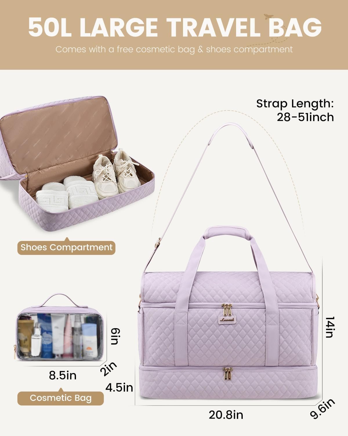 Private Label Large Travel Duffle Weekender Bag for Women with Shoe Compartment Custom Logo Overnight Hospital Labor Delivery Bag Carry On Personal Item Yoga Gym Duffel Manufacturer