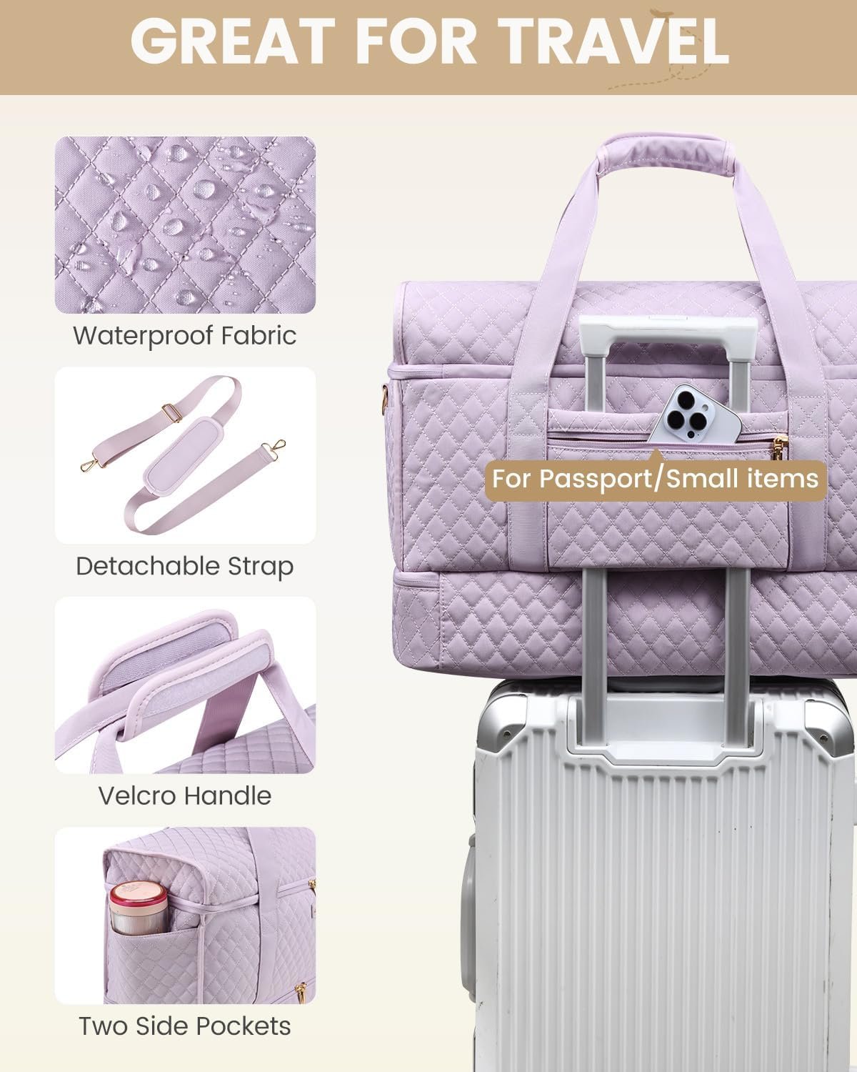 Private Label Large Travel Duffle Weekender Bag for Women with Shoe Compartment Custom Logo Overnight Hospital Labor Delivery Bag Carry On Personal Item Yoga Gym Duffel Manufacturer