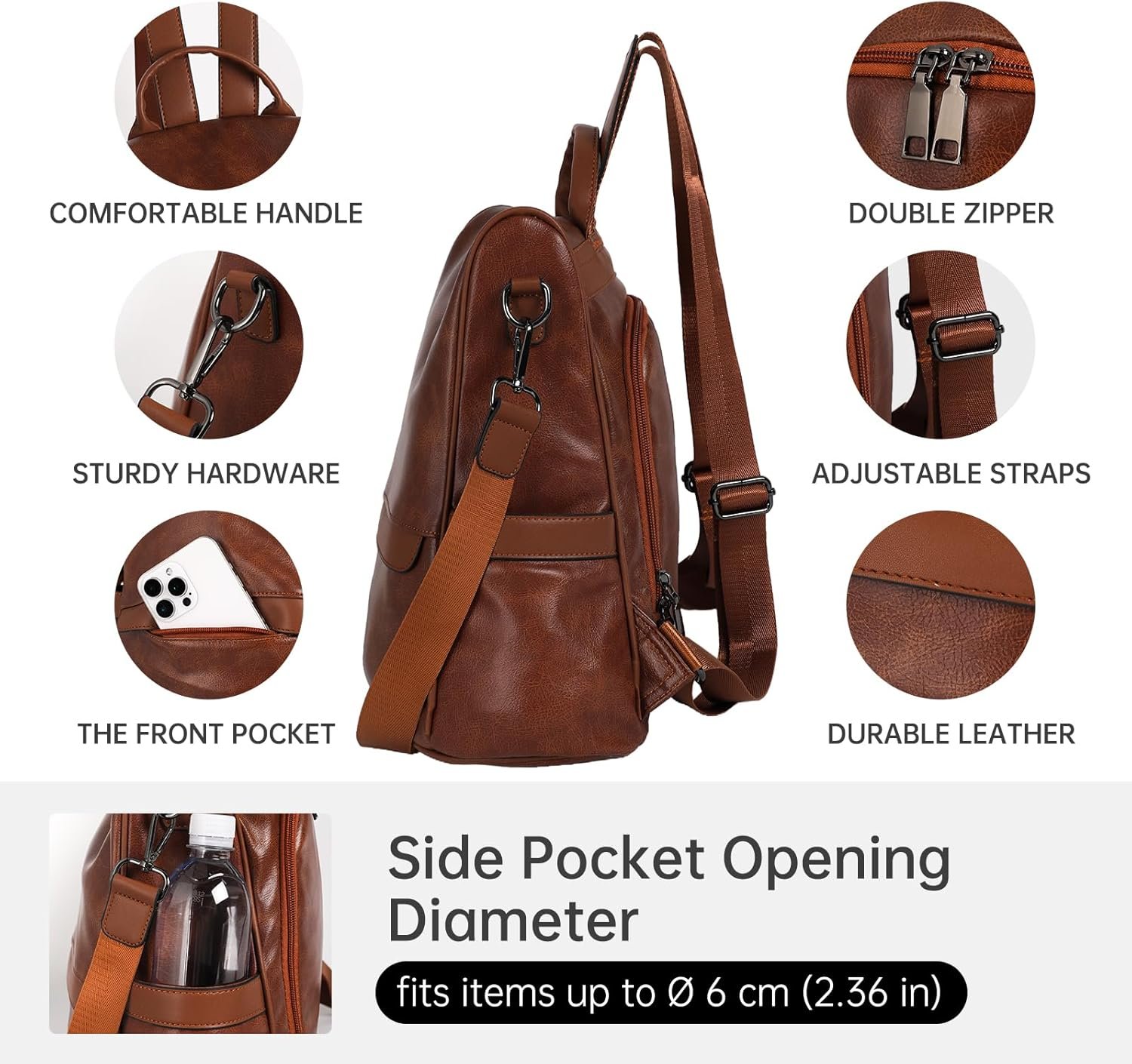 Custom Logo Womens PU Leather Anti-Theft Backpack Purse Casual Shoulder Satchel Bag Manufacturer Private Label