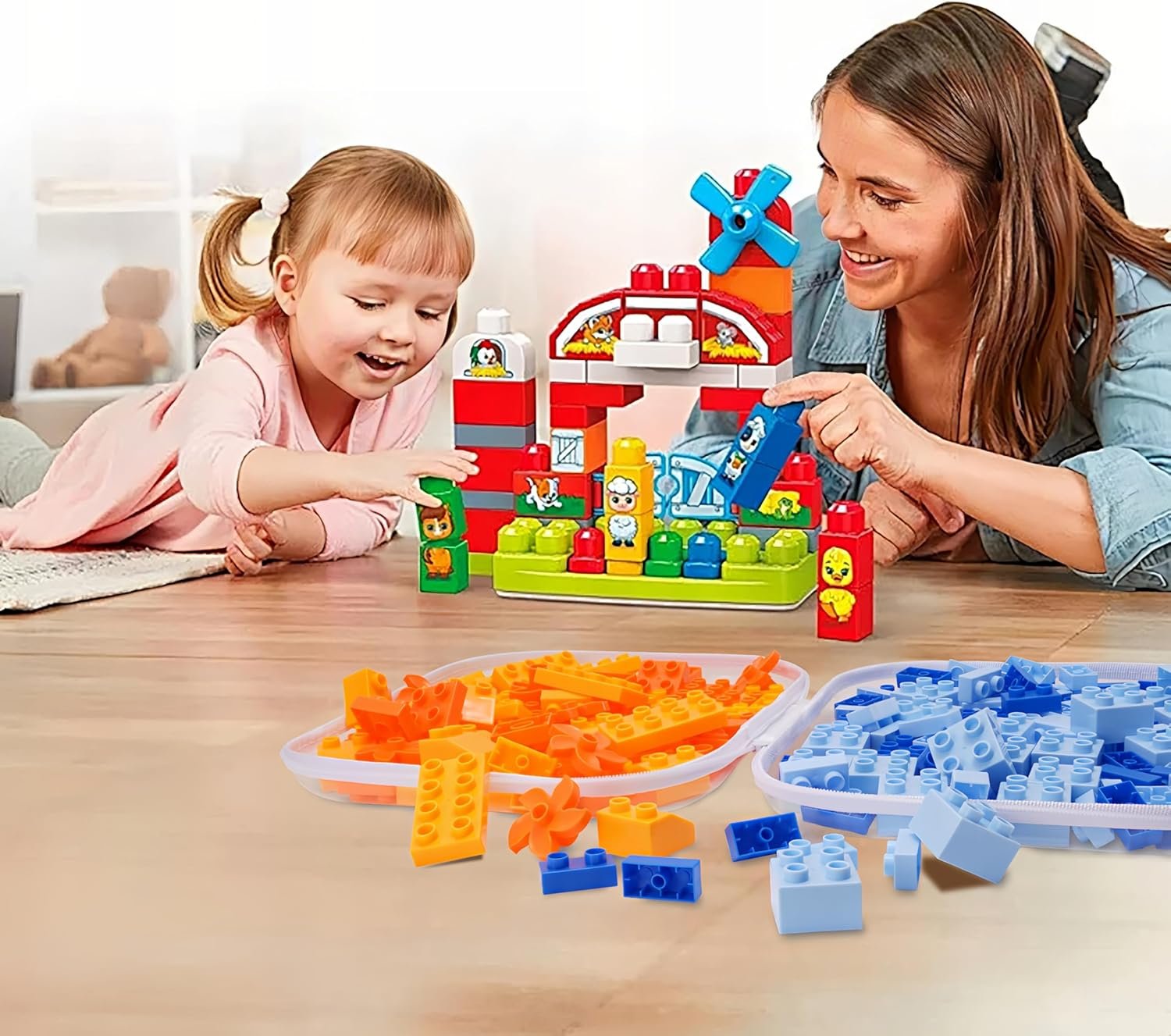 Custom Logo Clear Hard Plastic Double Zipper Pouch with 3pcs Private Label Portable Travel Organizer for Toy Storage Manufacturer