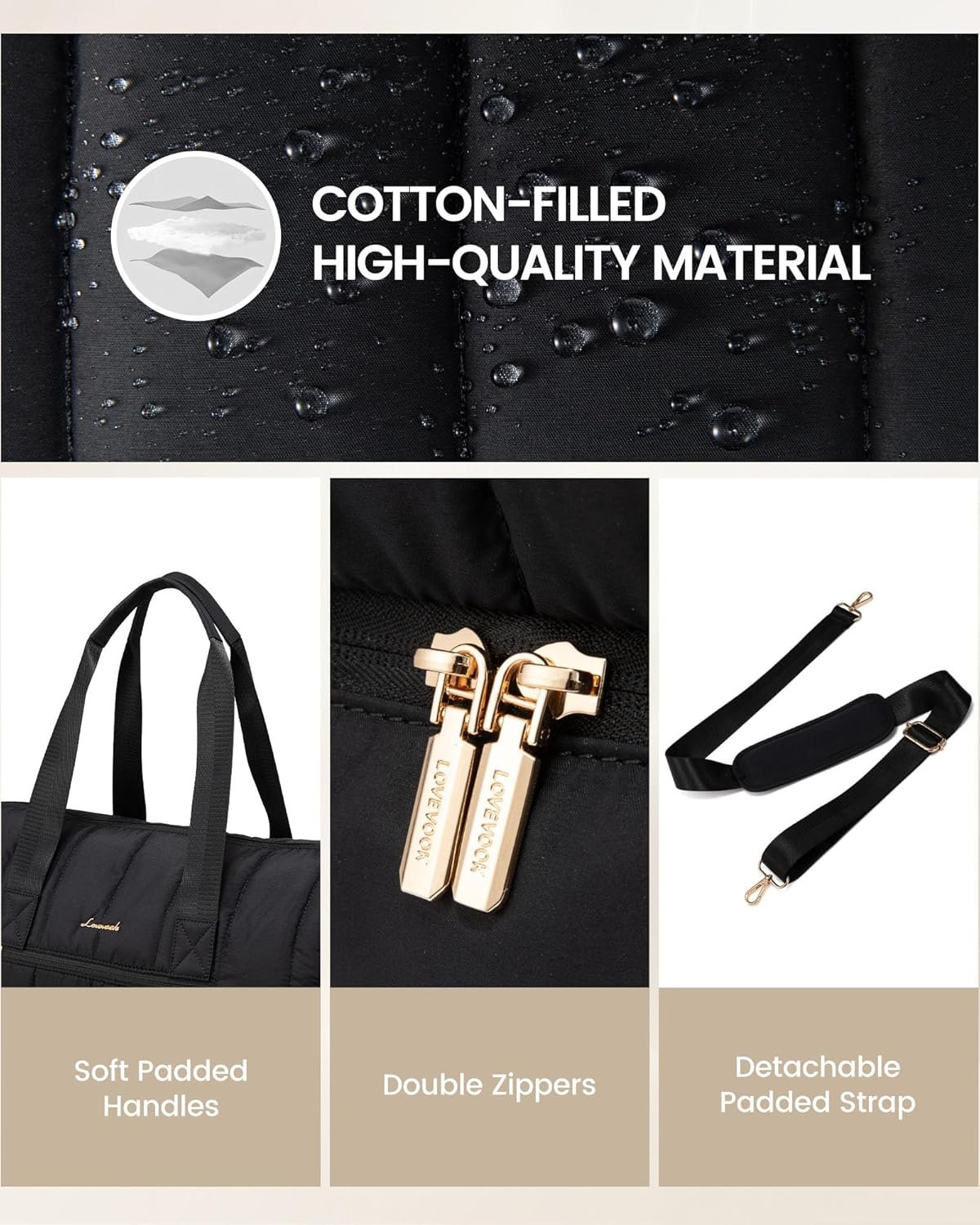 Custom Logo Puffer Weekender Travel Duffle Bag for Women with Shoe Compartment 42L Carry On Duffel for Airplanes Private Label Hospital Bag for Labor and Delivery Overnight Bag with Toiletry Bag Manufacturer 2Pcs Set