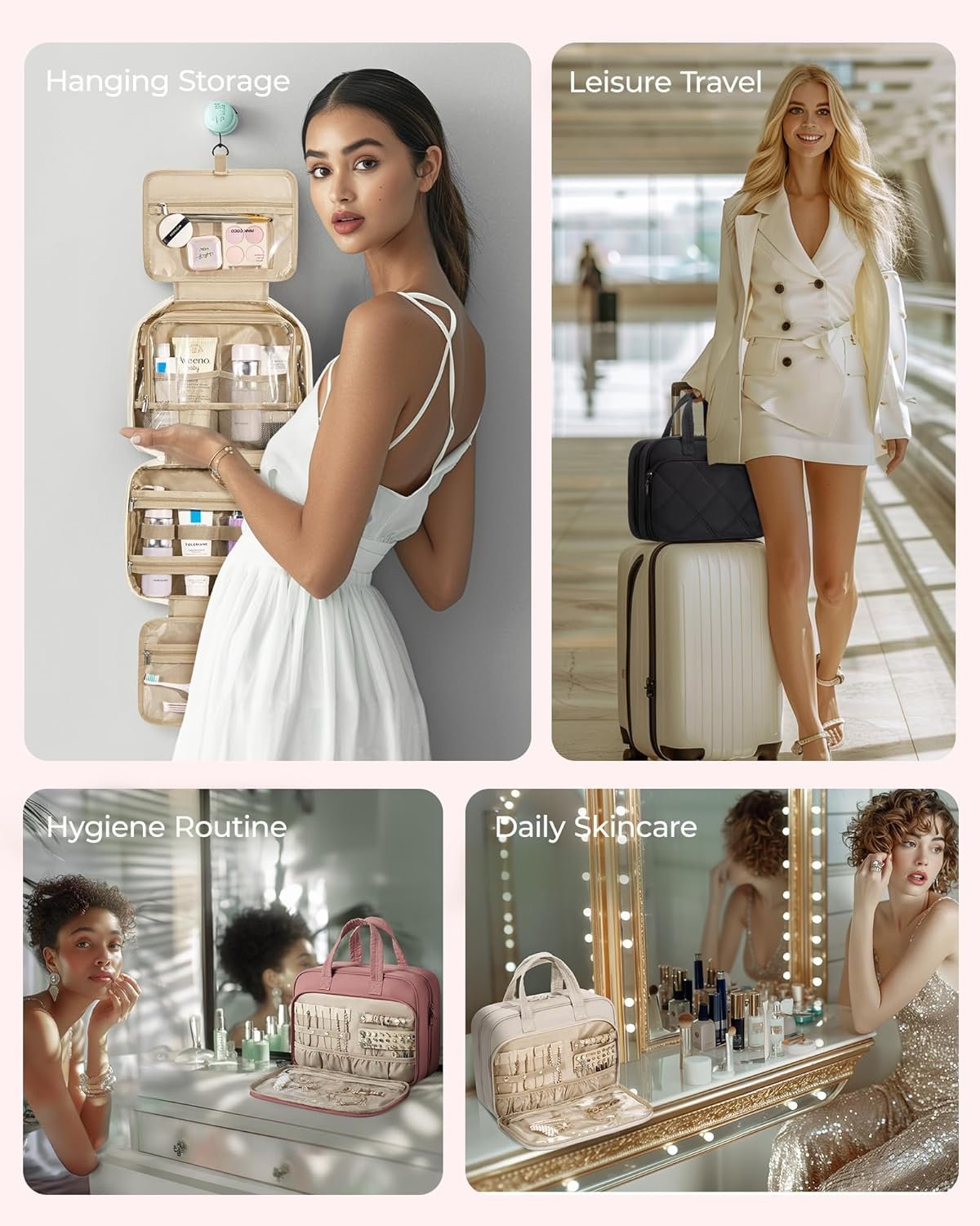 Private Label Hanging Puffy Toiletry Bag for Women with Jewelry Organizer Custom Logo Waterproof Travel Cosmetic Makeup Compartment Toiletries Kit Manufacturer (M) Private Label Hanging Puffy Toiletry Bag for Women with Jewelry Organizer Custom Logo Waterproof Travel Cosmetic Makeup Compartment Toiletries Kit Manufacturer (M)