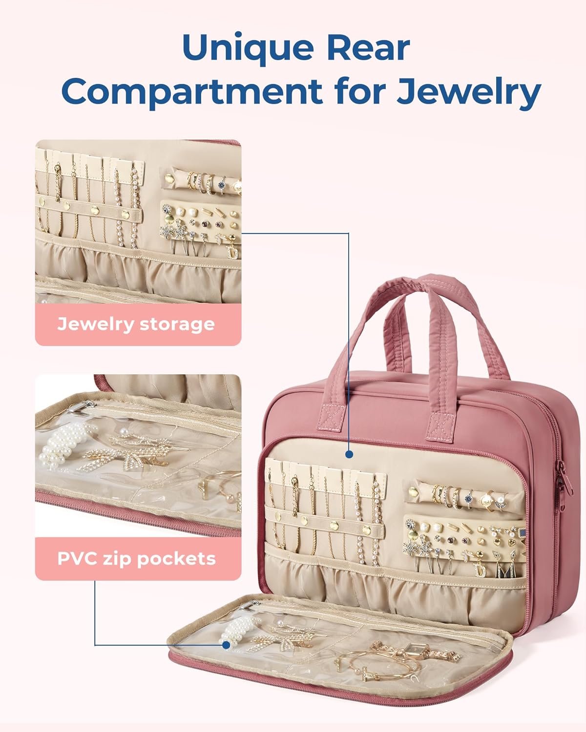 Private Label Hanging Puffy Toiletry Bag for Women with Jewelry Organizer Custom Logo Waterproof Travel Cosmetic Makeup Compartment Toiletries Kit Manufacturer (M) Private Label Hanging Puffy Toiletry Bag for Women with Jewelry Organizer Custom Logo Waterproof Travel Cosmetic Makeup Compartment Toiletries Kit Manufacturer (M)