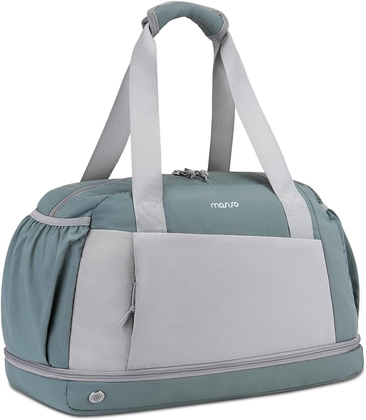 Manufacturer Small Gym Bag for Women Private Label Travel Duffle Carry On Weekender Bag with Shoe Compartment and Front Pocket for Sports Fitness Yoga Custom Logo Green