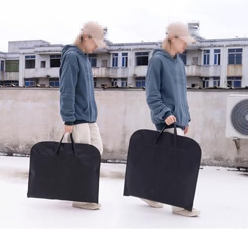 Premium Custom Logo Non-Woven Garment Bags for Suits Jackets & Dresses - Private Label Durable Hanging Storage with Carry Handles - Brown Travel & Closet Organizer for Easy Packing by Manufacturer
