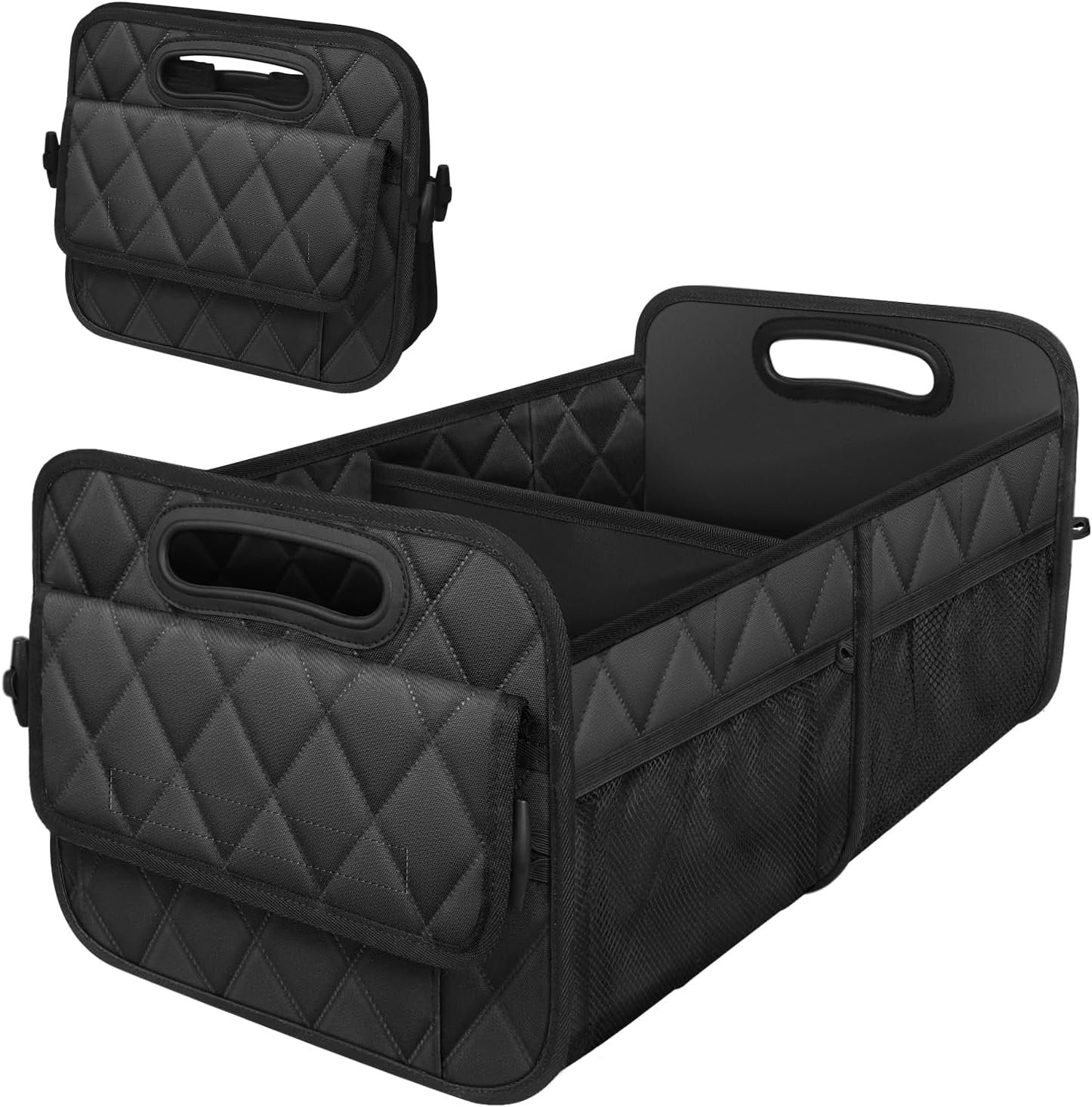 Factory Car Trunk Organizer for SUV with 6 Pockets Custom Logo 50L Waterproof Polyester Storage for Men and Women Black Private Label