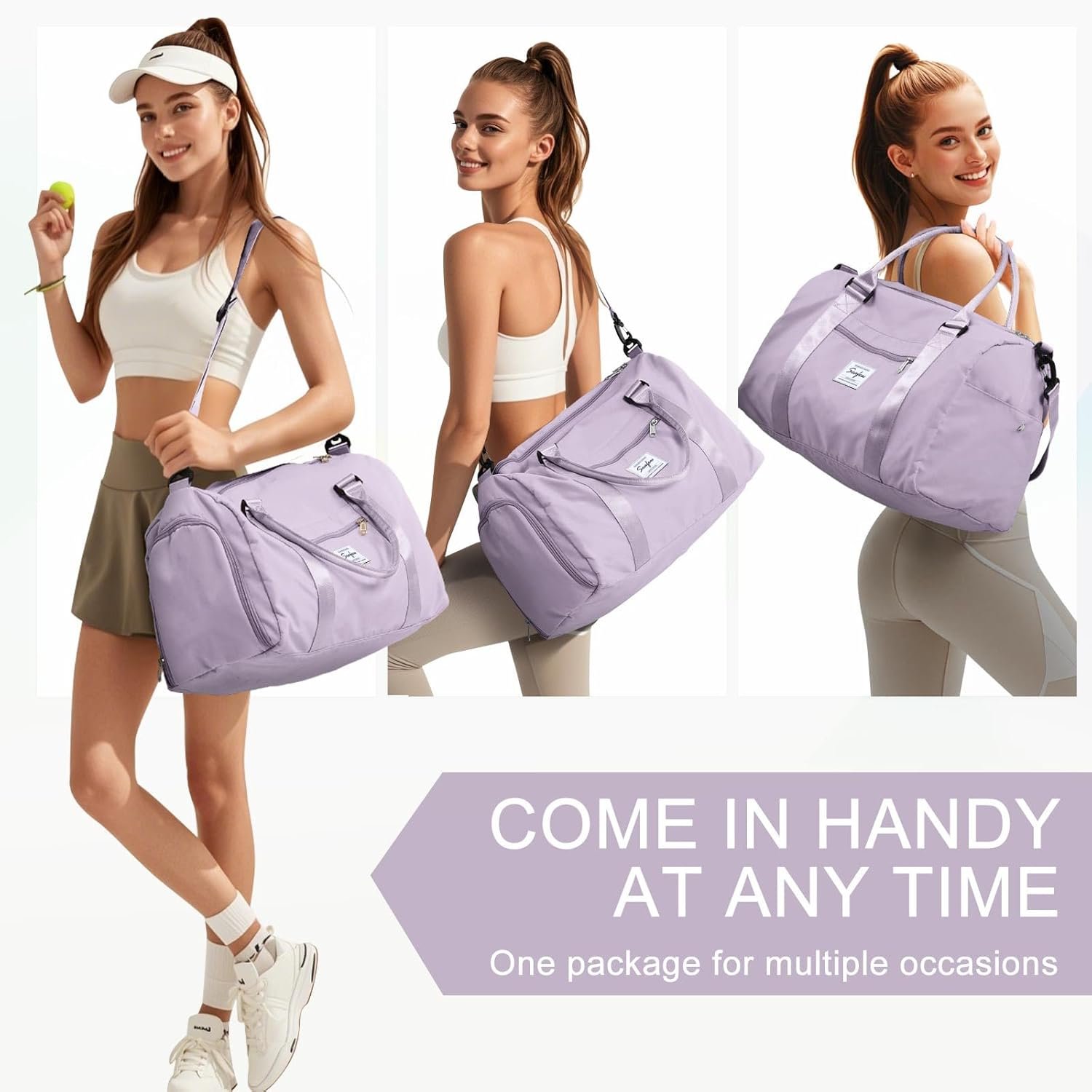 Private Label Weekender Duffel Bags for Women and Men Custom Logo Airplane Carry-On Travel Tote Overnight Luggage with Wet Pocket Shoe Compartment Sports Gym Dance Hospital Labor Delivery Manufacturer