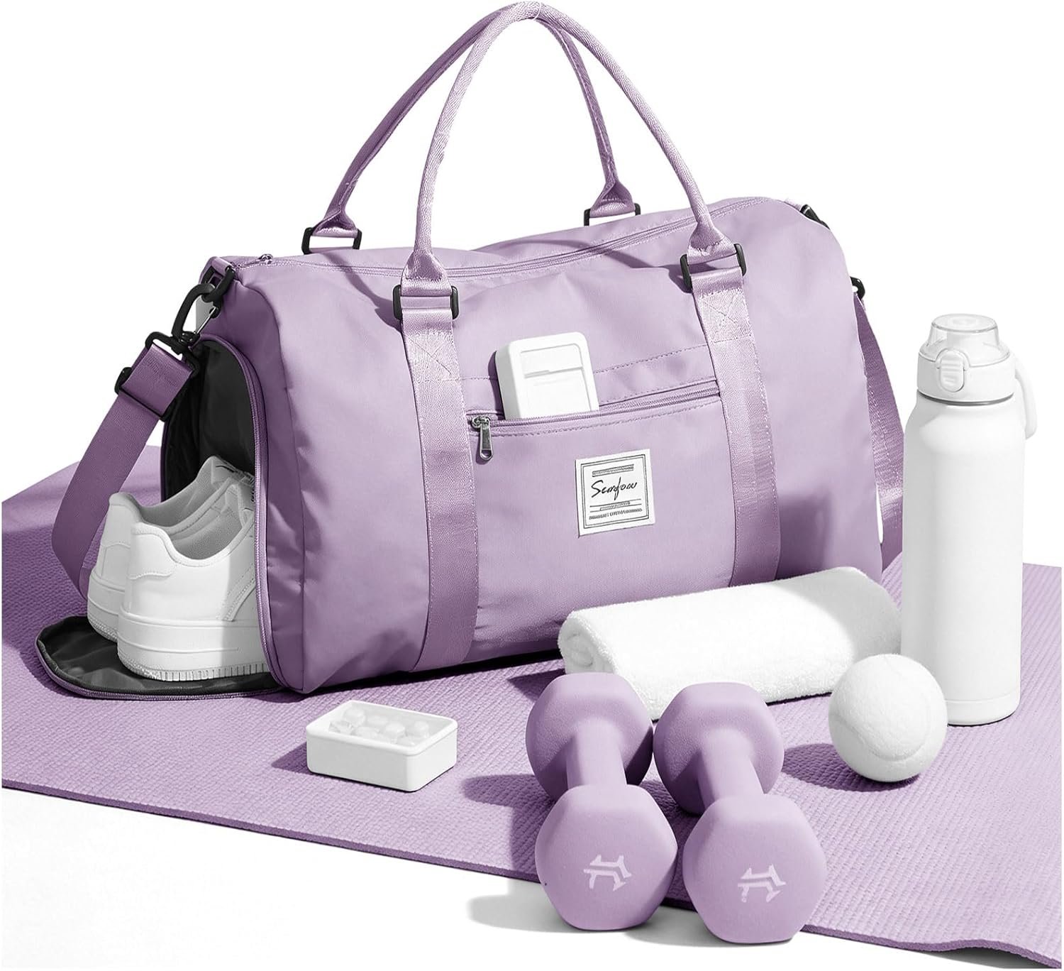 Private Label Weekender Duffel Bags for Women and Men Custom Logo Airplane Carry-On Travel Tote Overnight Luggage with Wet Pocket Shoe Compartment Sports Gym Dance Hospital Labor Delivery Manufacturer