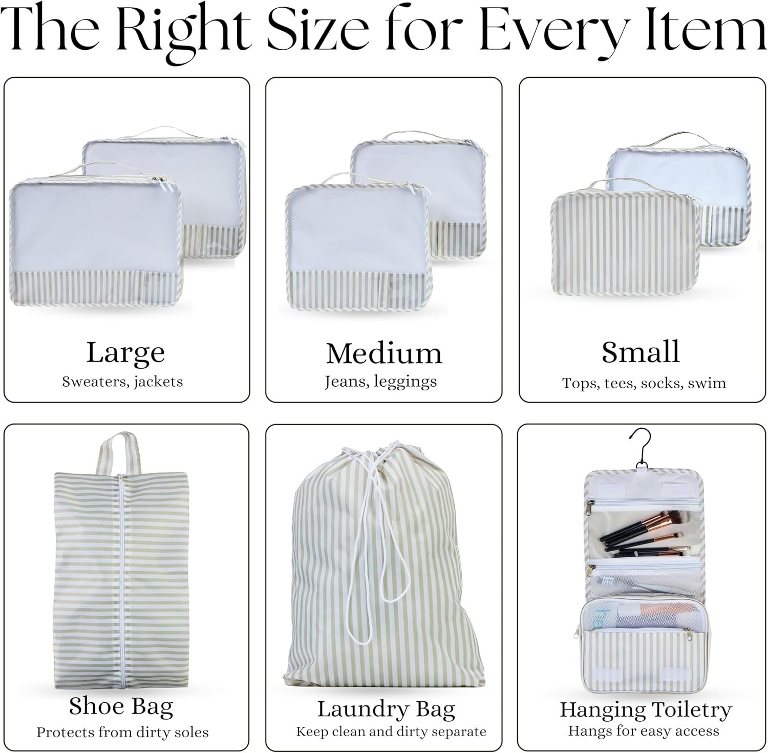 Custom Logo 9 Set Packing Cubes Private Label Suitcase Organizer Luggage Travel Bags with Hanging Toiletry Shoe Bag Travel Essentials for Women Men Kids Stripe Manufacturer Custom Logo 9 Set Packing Cubes Private Label Suitcase Organizer Luggage Travel Bags with Hanging Toiletry Shoe Bag Travel Essentials for Women Men Kids Stripe Manufacturer