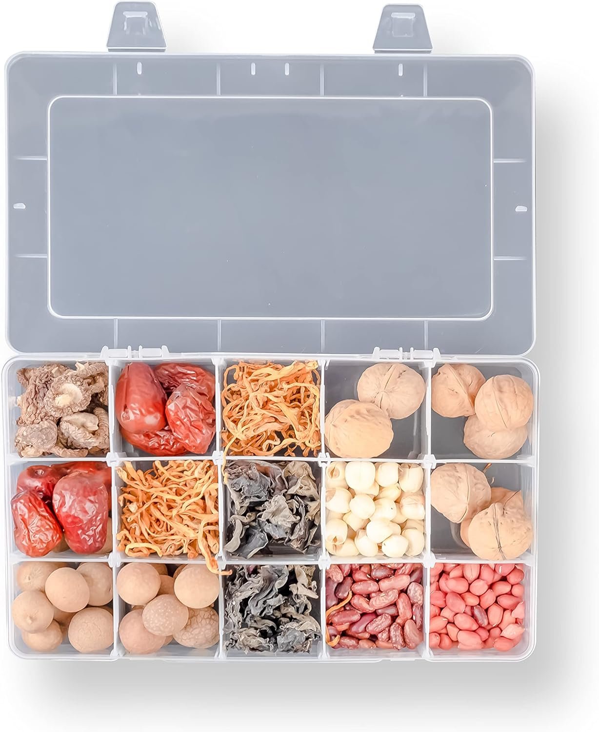 Private Label 2 Pack Custom Logo Plastic Small Crafts Storage Boxes with Adjustable Dividers (15 Grid) Manufacturer