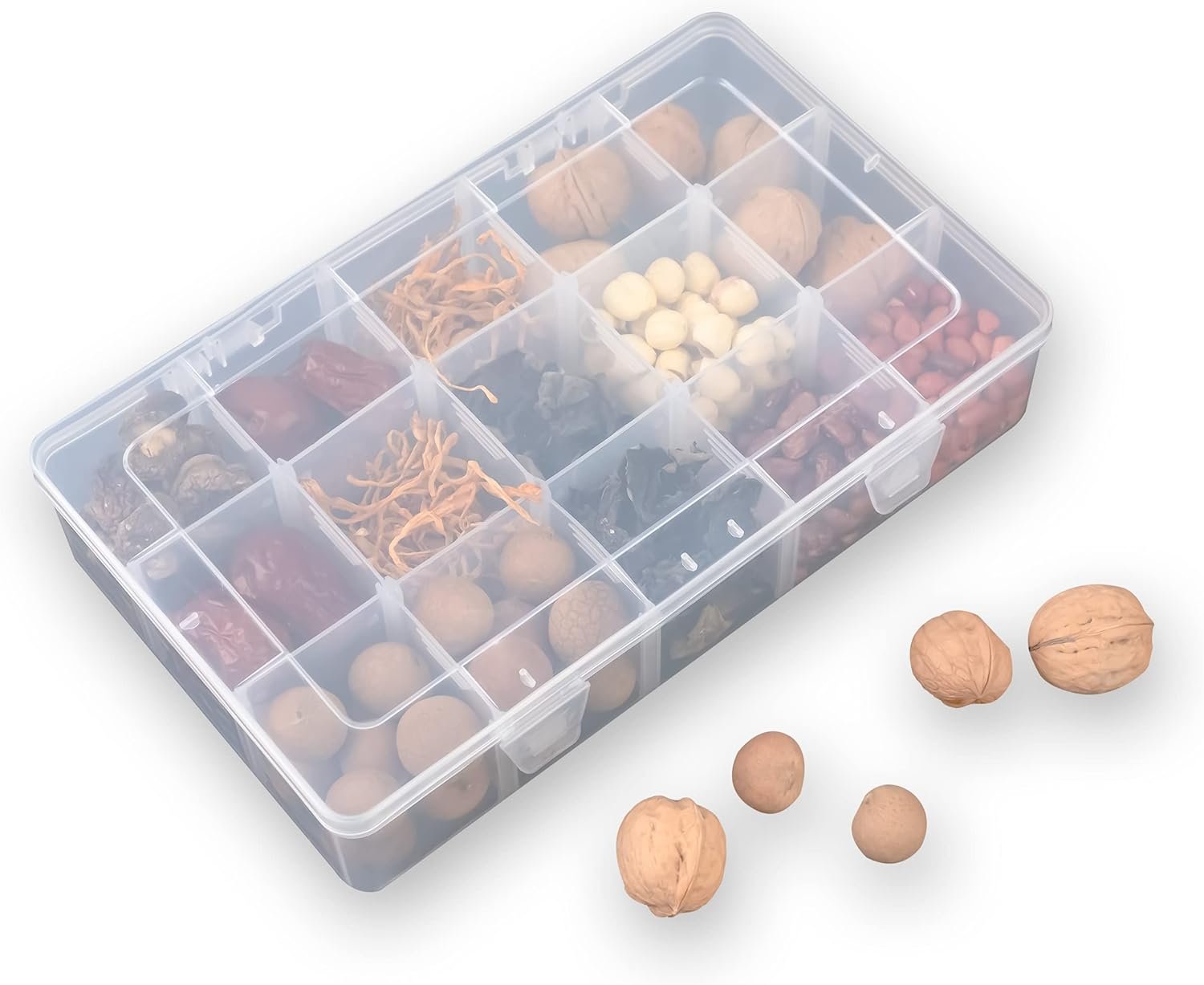 Private Label 2 Pack Custom Logo Plastic Small Crafts Storage Boxes with Adjustable Dividers (15 Grid) Manufacturer