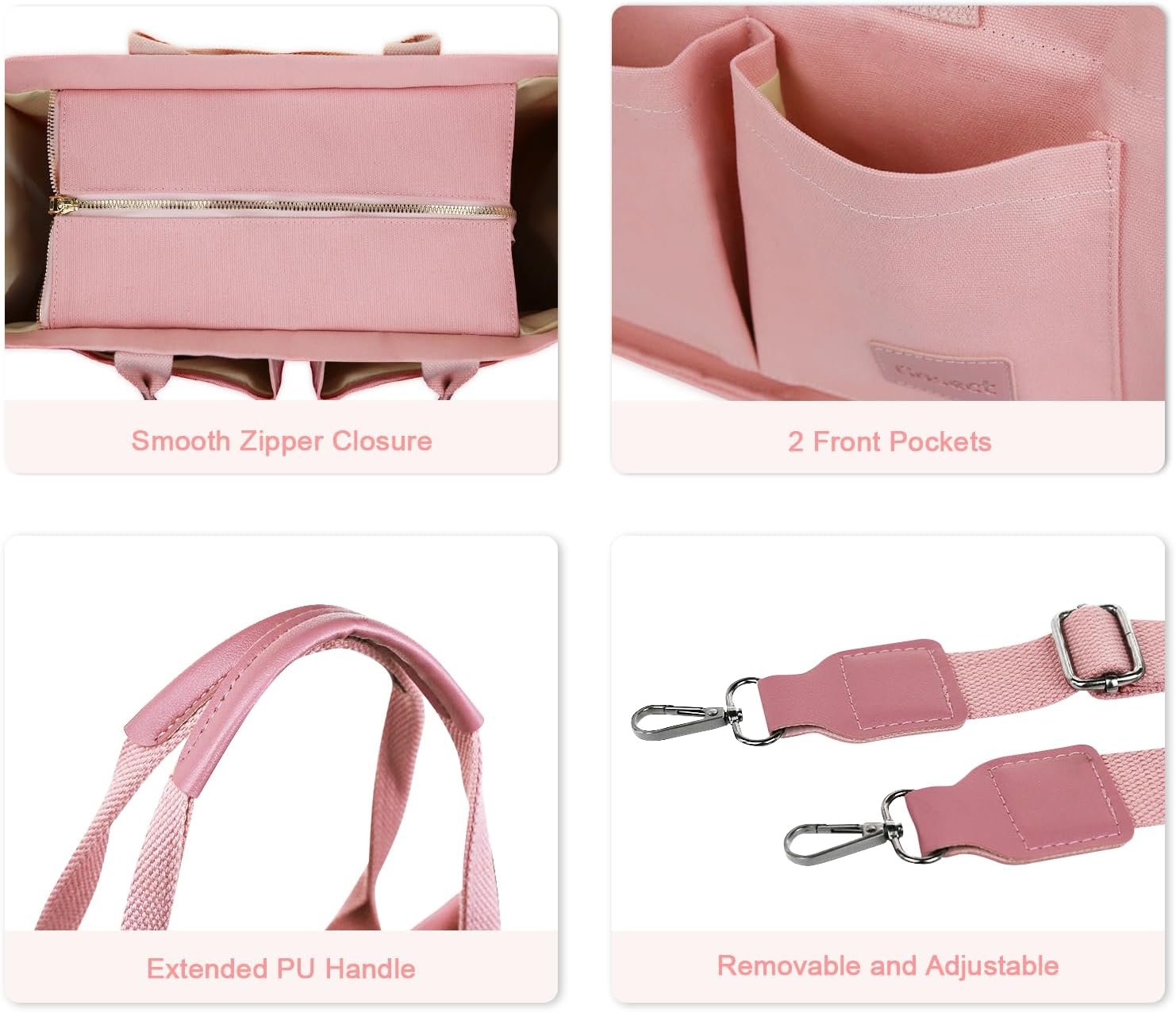 Private Label Canvas Tote Bag for Women with Pockets Laptop Compartment Custom Logo Work Crossbody Shoulder Everyday Satchel Manufacturer