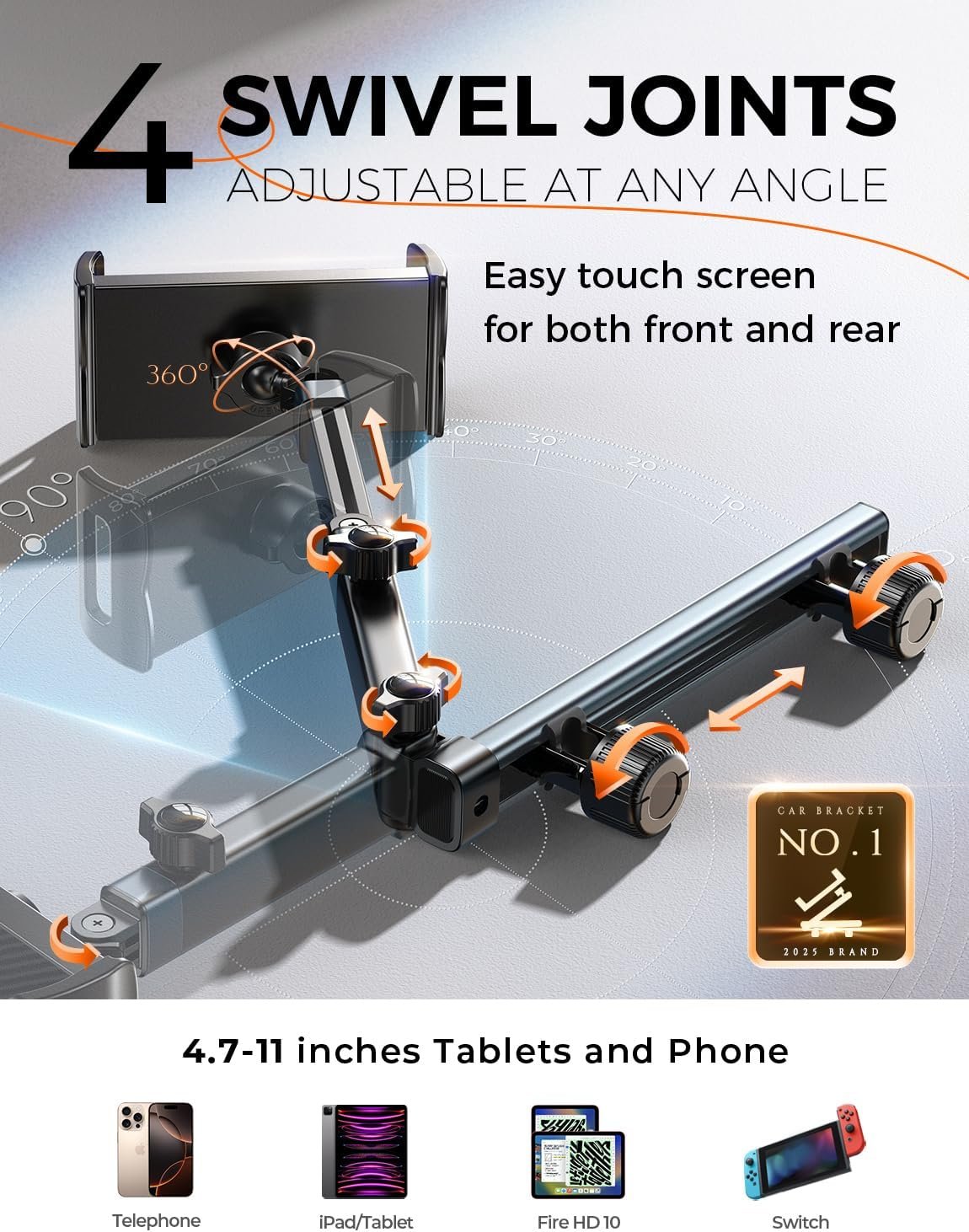 Private Label 3in1 iPad Tablet Car Holder Headrest Mount Back Seat Organizer Road Trip Kids Activities Travel Essentials Custom Logo Truck Interior Accessories Manufacturer