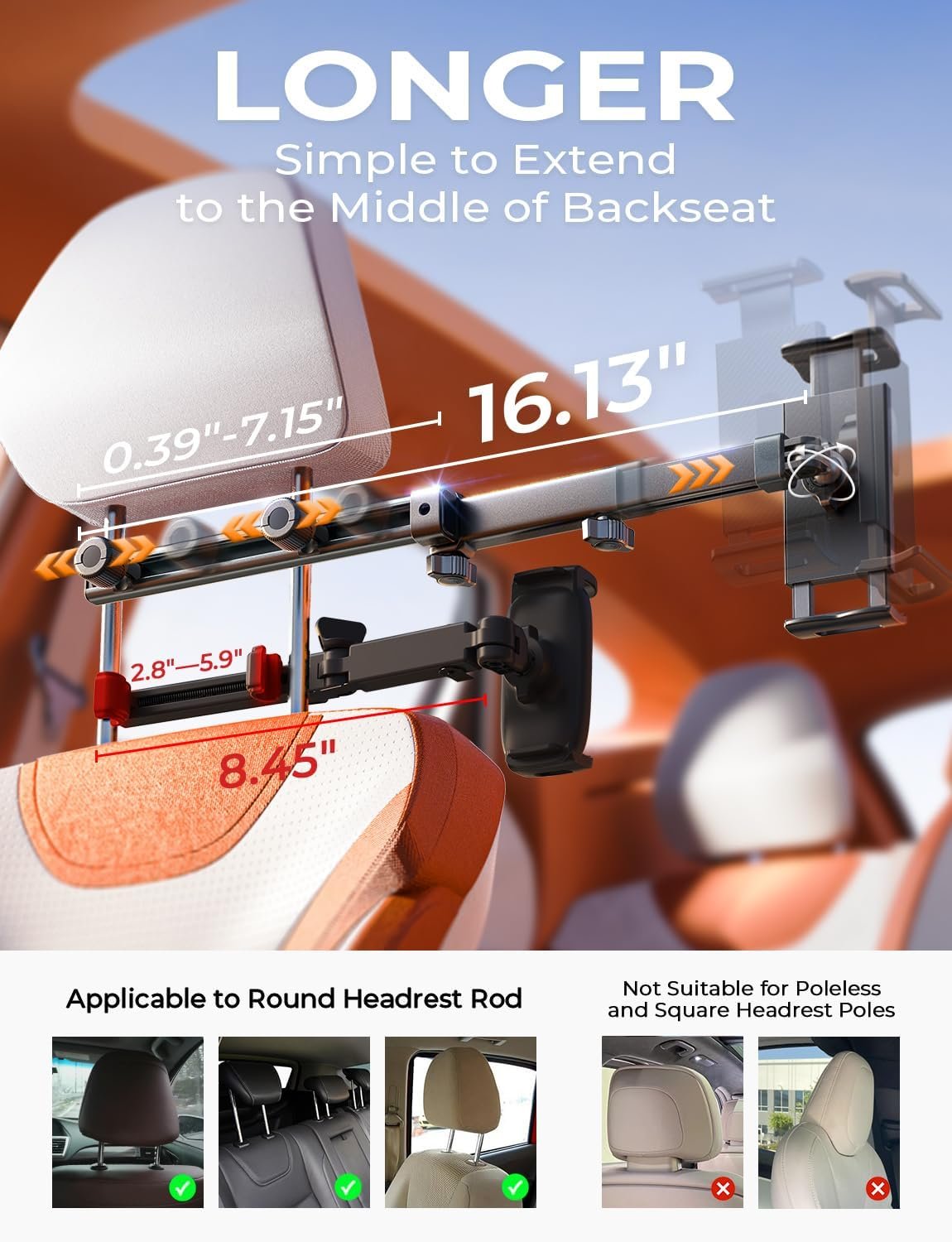 Private Label 3in1 iPad Tablet Car Holder Headrest Mount Back Seat Organizer Road Trip Kids Activities Travel Essentials Custom Logo Truck Interior Accessories Manufacturer