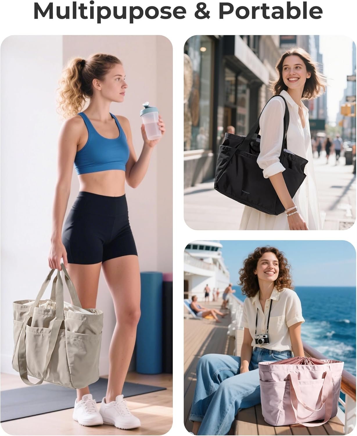 Private Label Large Reusable Grocery Bags Foldable Beach Tote Custom Logo for Shopping Moving Holiday Travel Packing from Factory